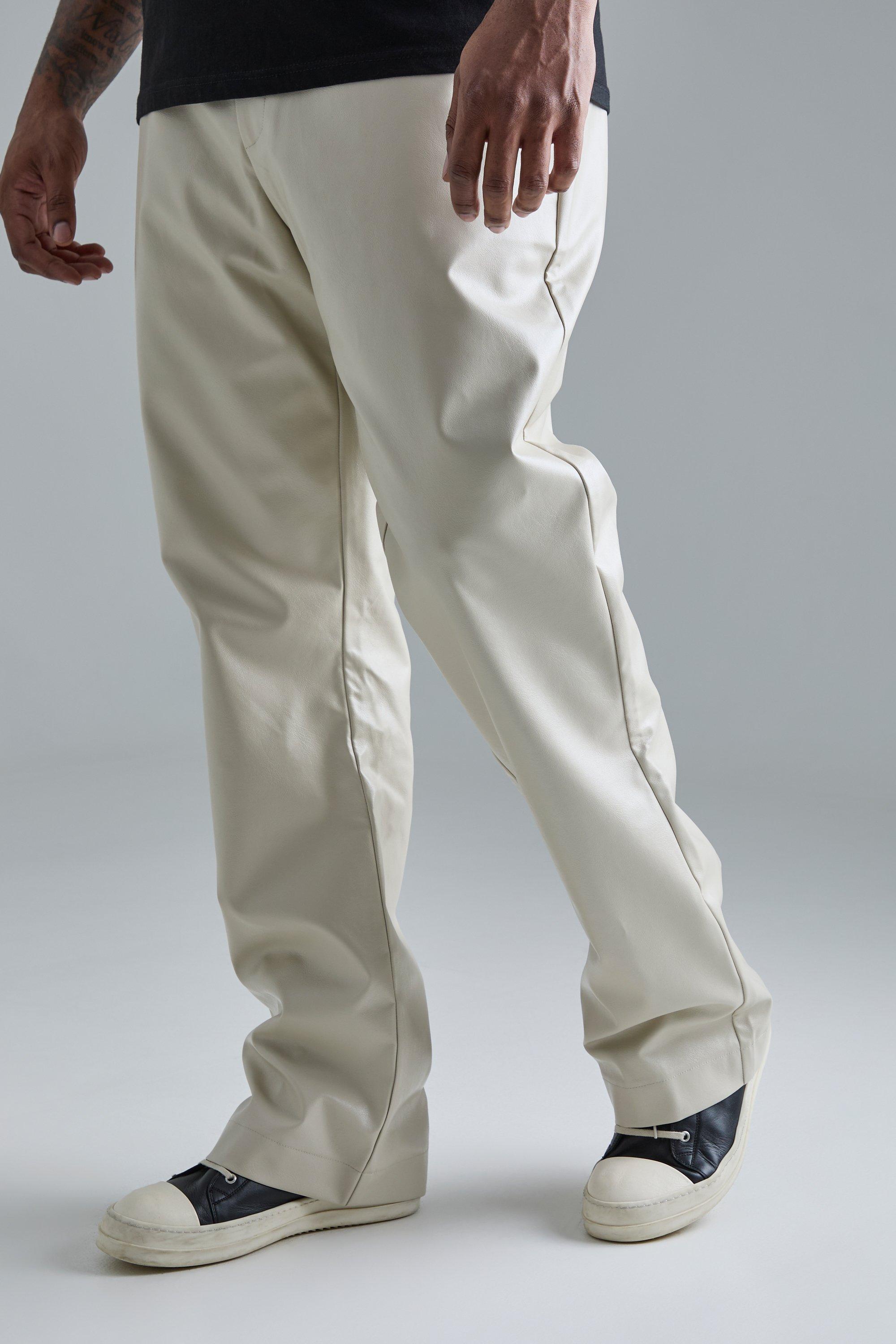Image of Plus Slim Flare Pu Tailored Trouser, Beige