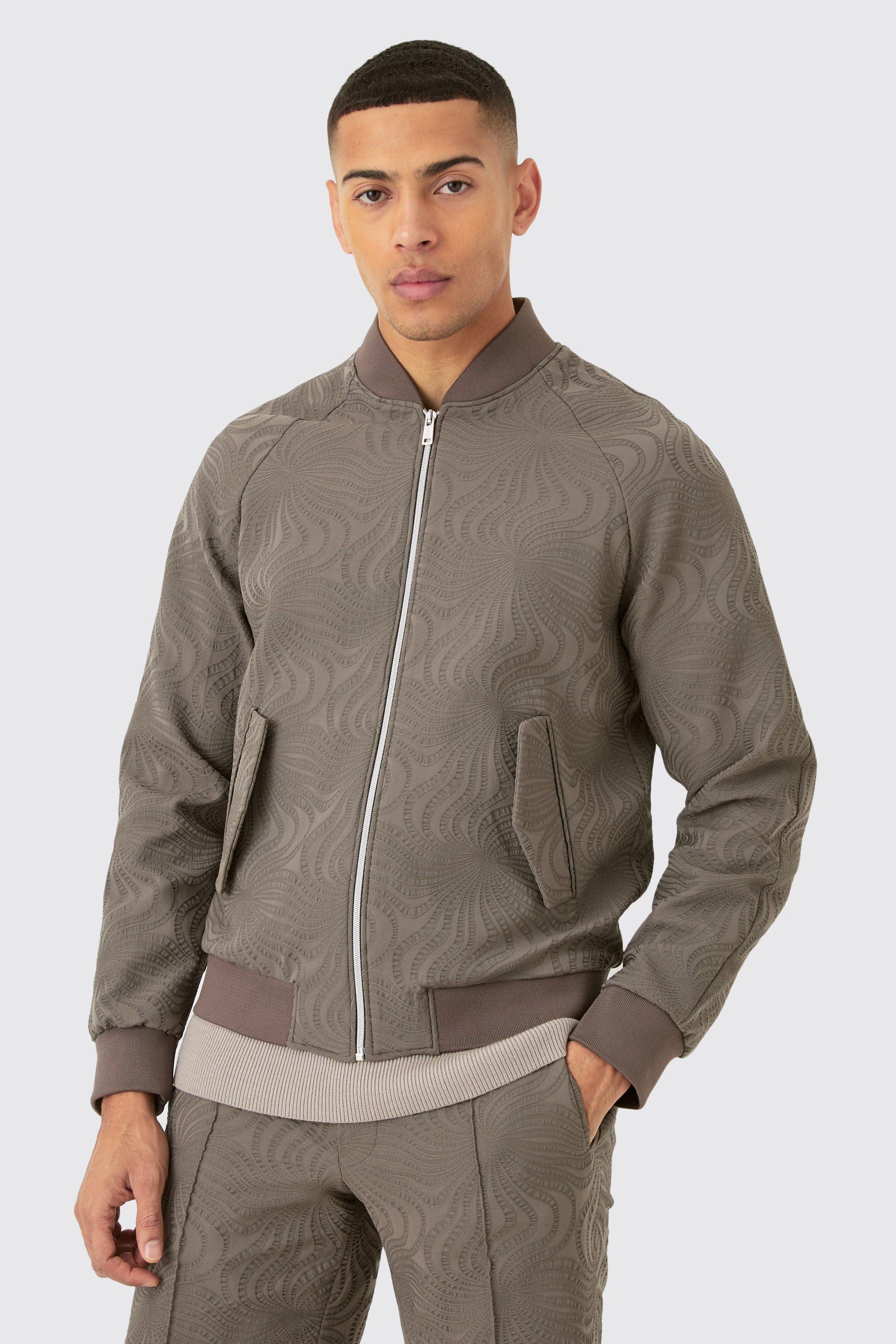 Image of Giacca Bomber sartoriale Regular Fit con trama, Beige