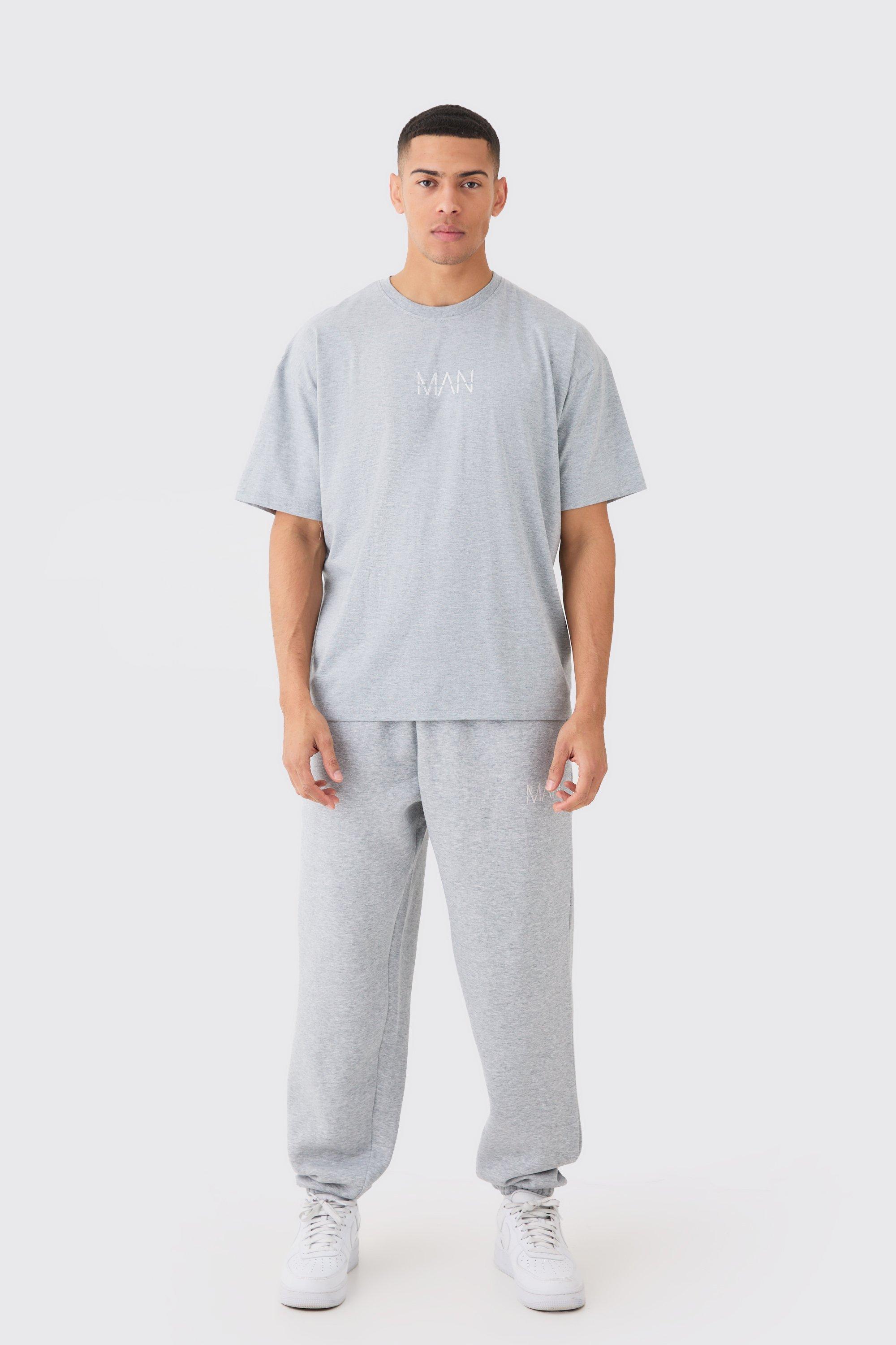 Image of Set T-shirt oversize Man & pantaloni tuta, Grigio
