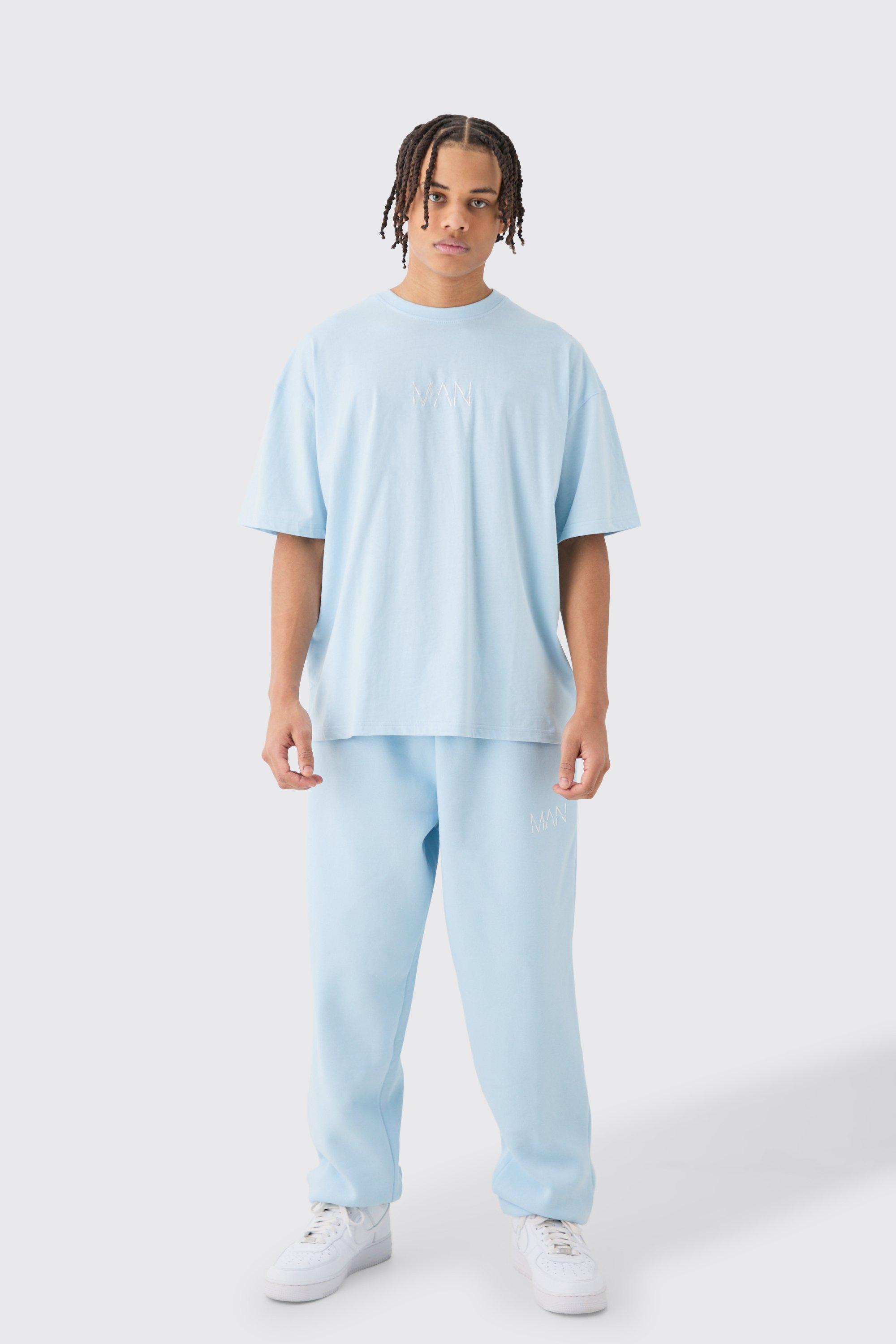 Image of Set T-shirt oversize Man & pantaloni tuta, Azzurro