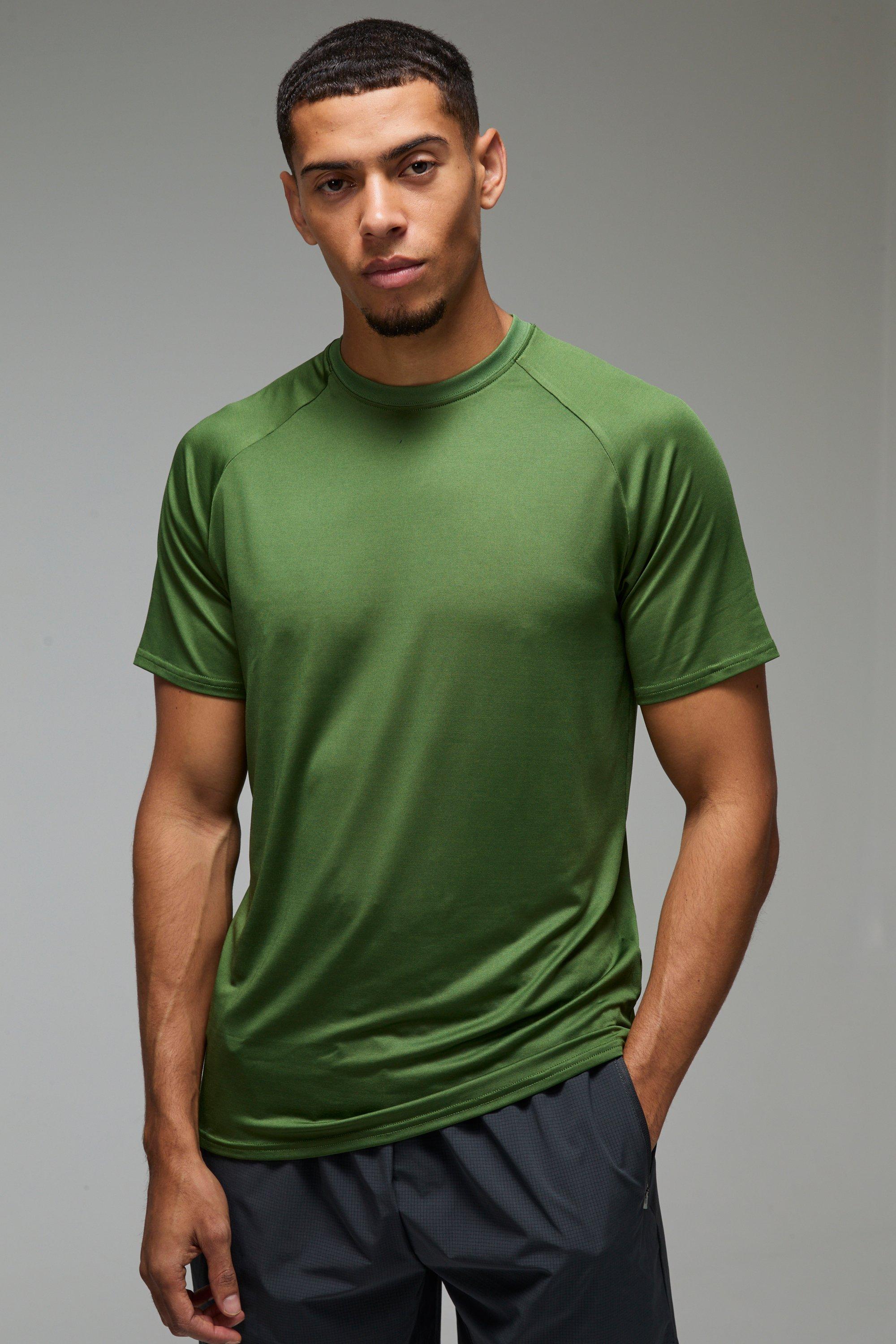 Mens Green Man Active Lightweight Essentials Gym Raglan T-shirt, Green