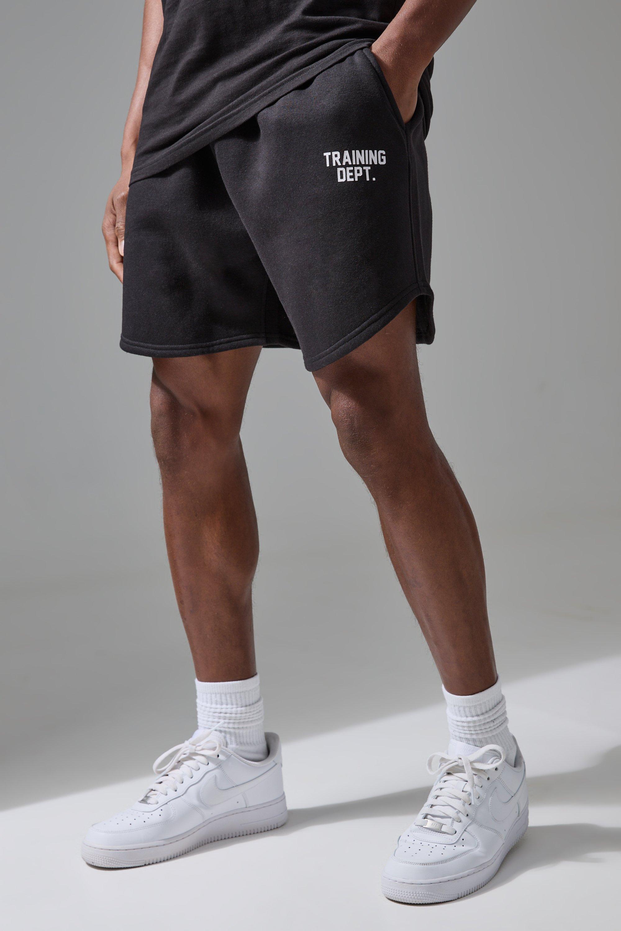Mens Black Man Active Training Dept Oversized 5inch Jersey Volley Short, Black
