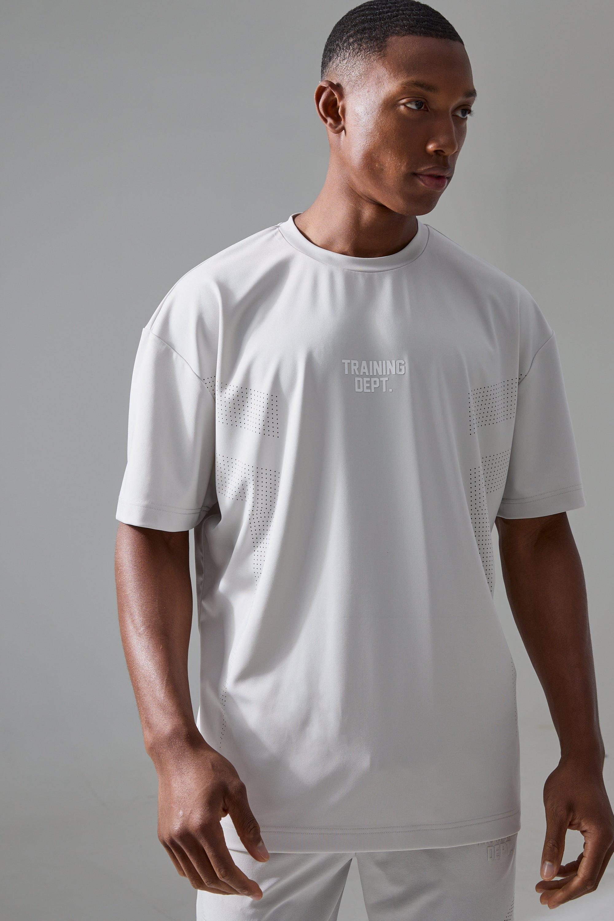 Image of Active Training Dept Oversized Perforated T-shirt, Grigio