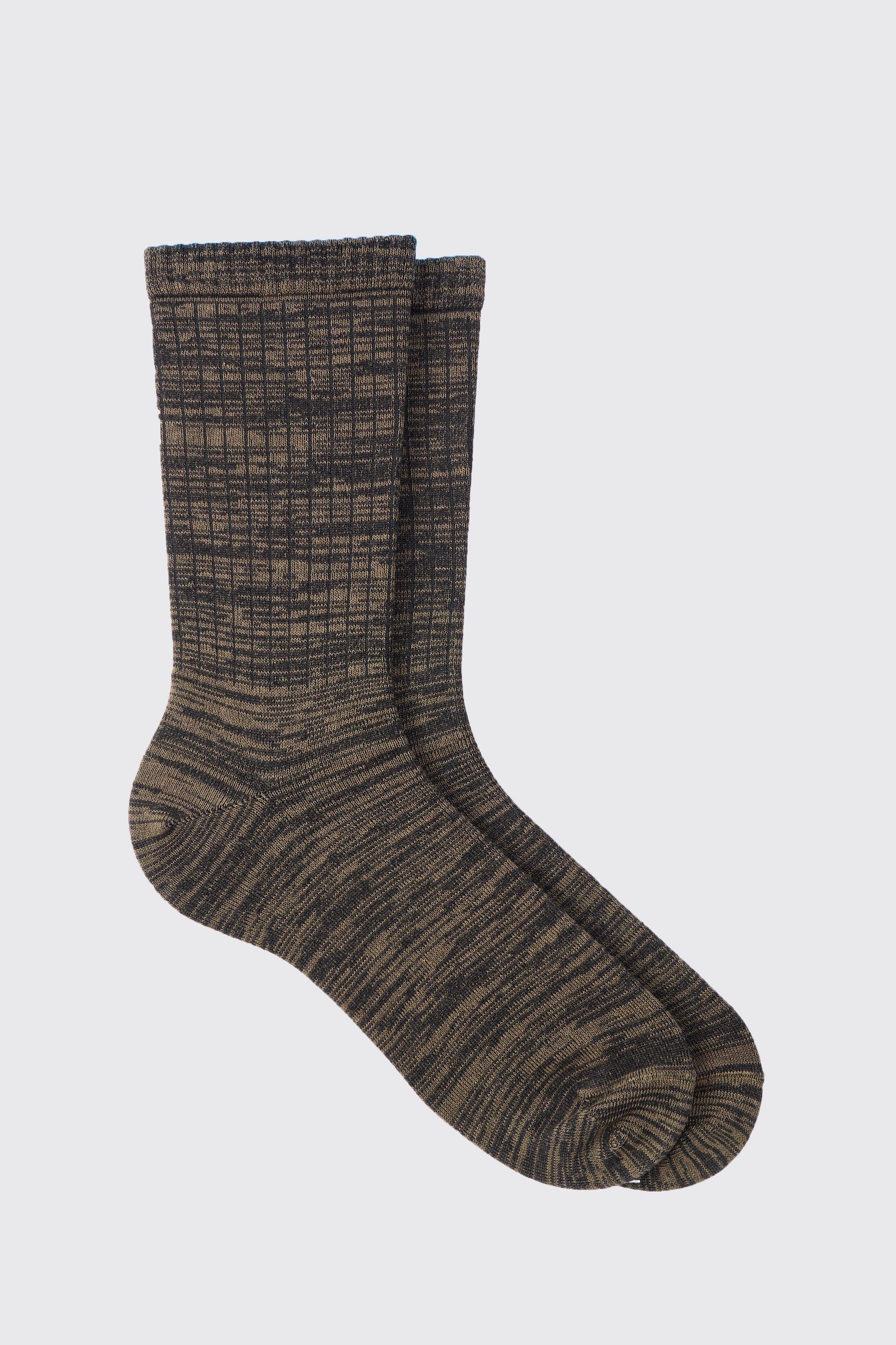 Mens Man Textured Socks In Black, Black