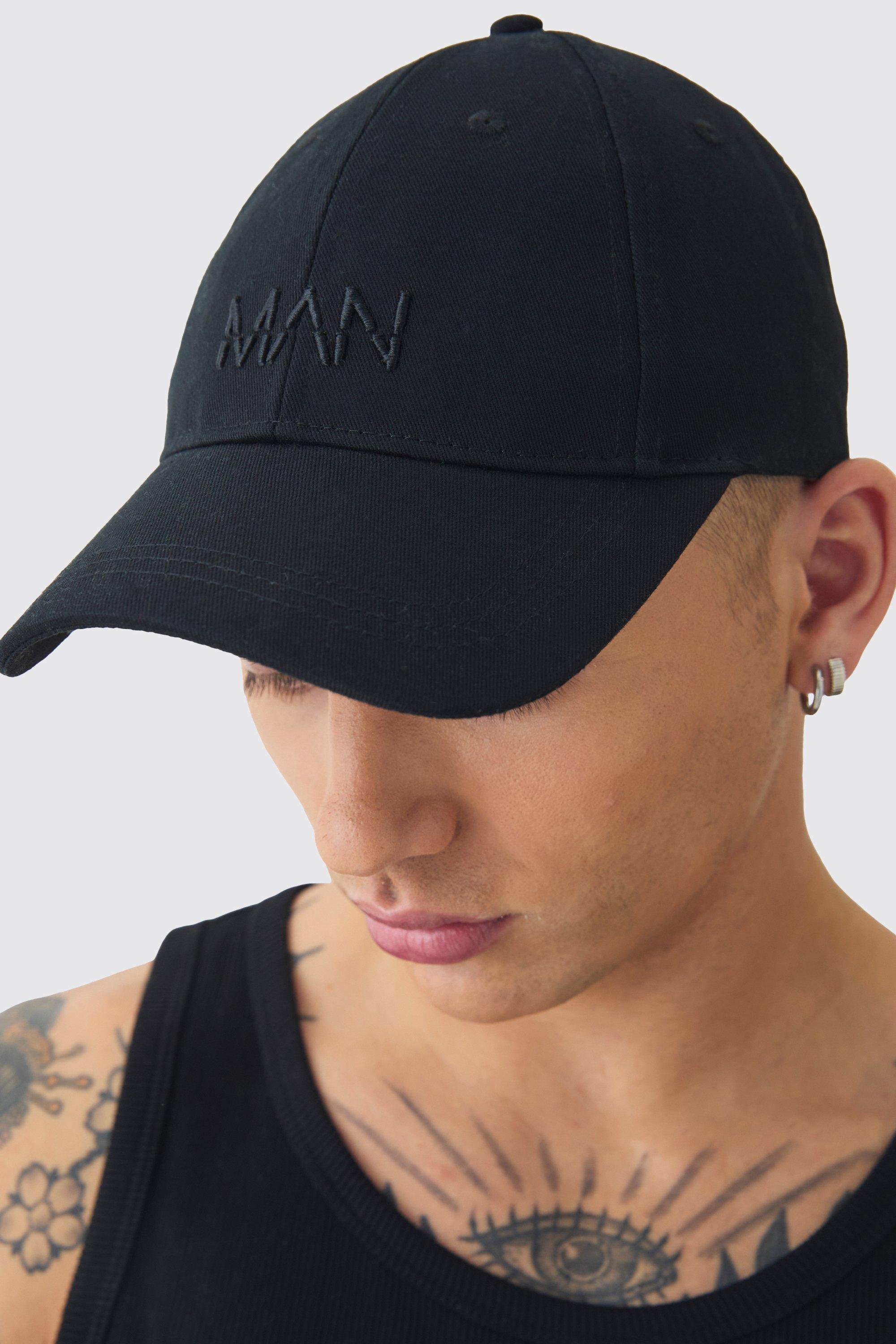 Mens Man Dash Basic Baseball Cap In Black, Black