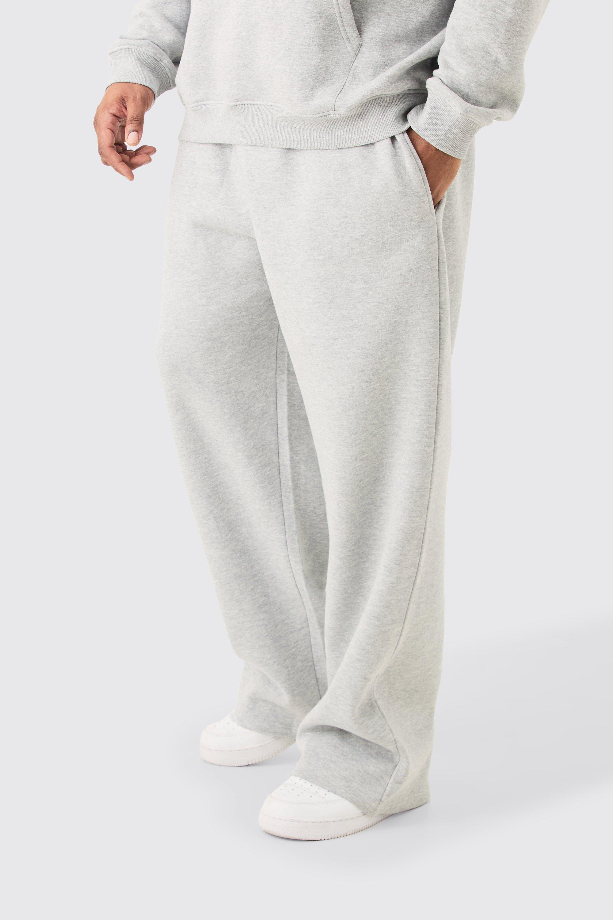 Image of Plus Basic Relaxed Fit Jogger In Grey Marl, Grigio