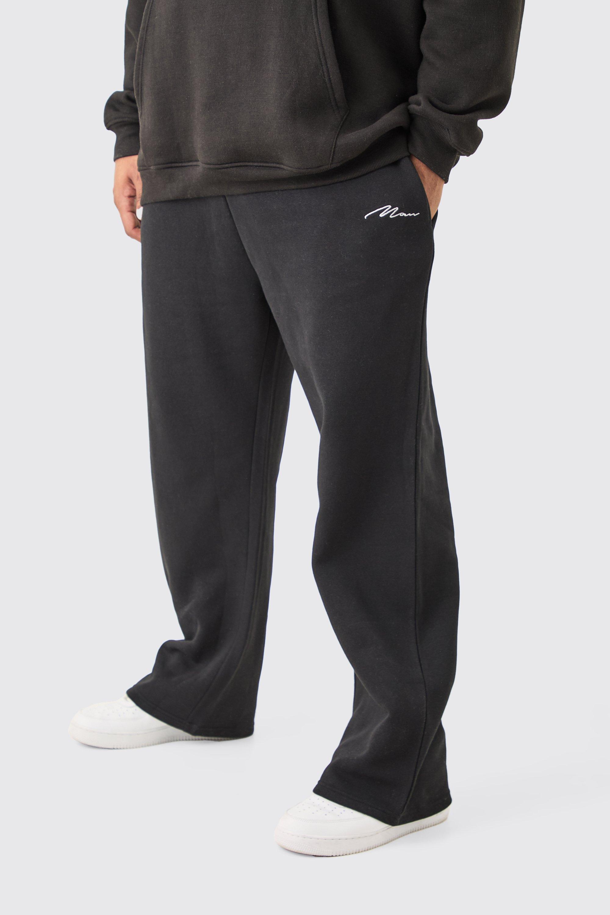 Image of Plus Man Signature Relaxed Fit Jogger In Black, Nero