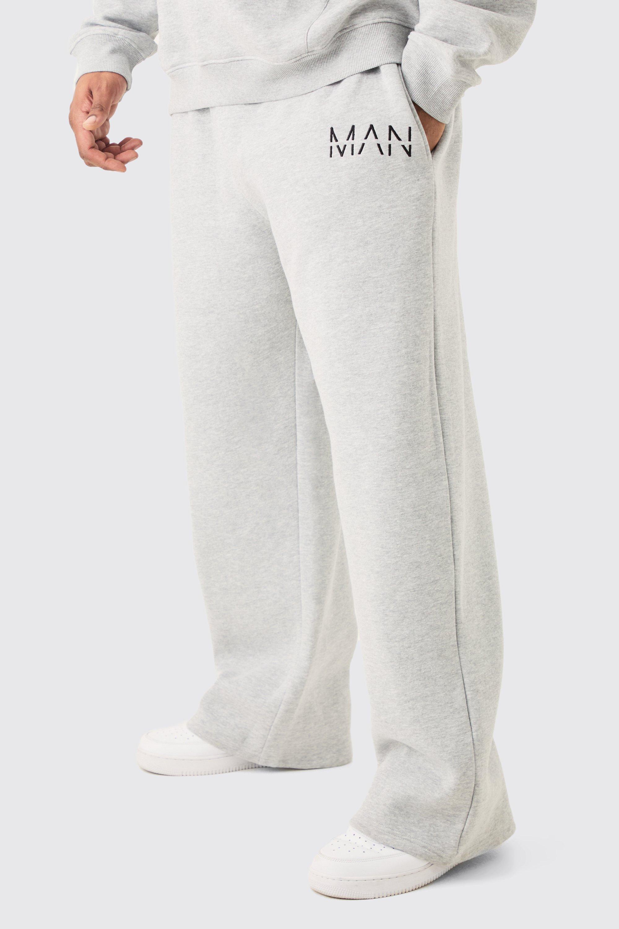 Image of Plus Man Dash Relaxed Fit Jogger In Grey Marl, Grigio