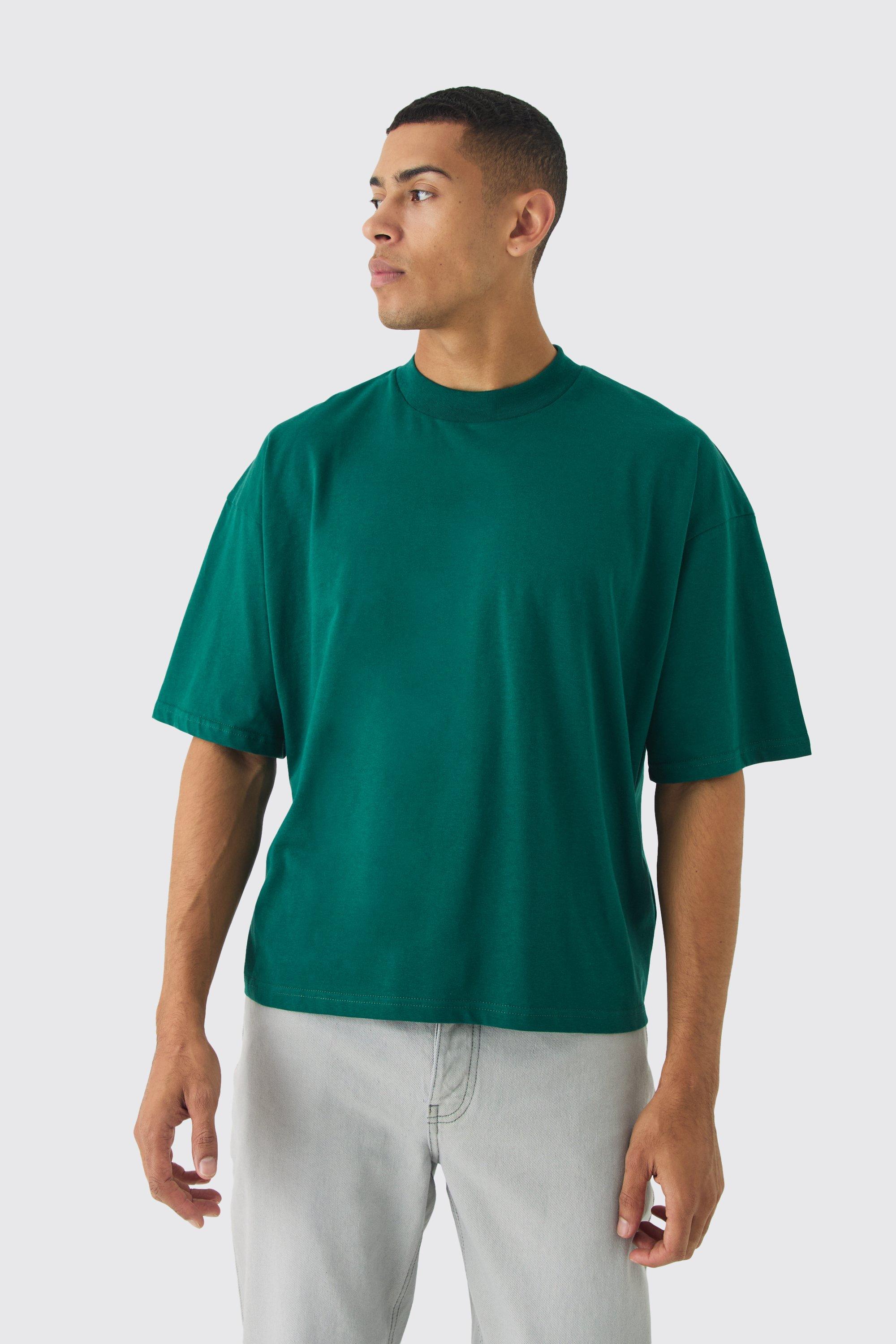 T-shirt squadrata oversize pesante, Verde