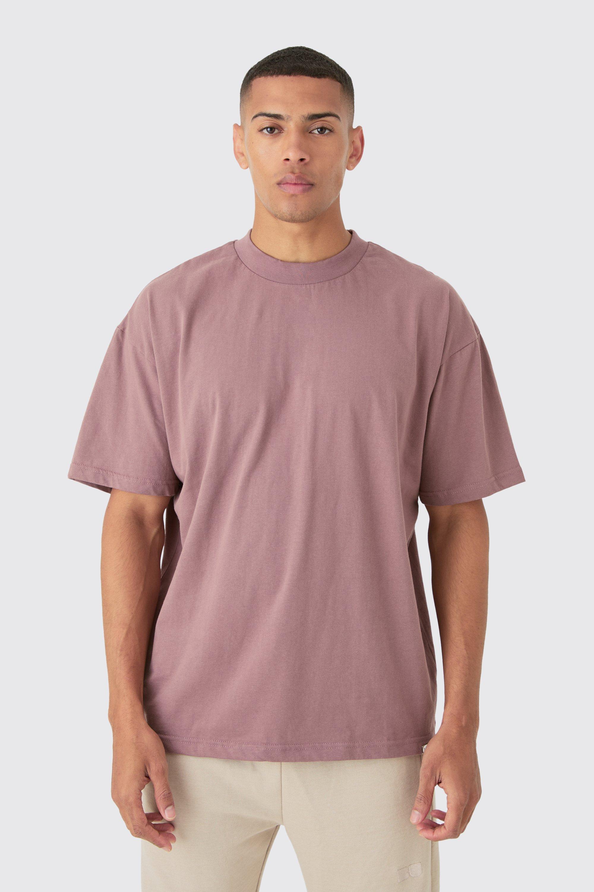 Image of Oversized Extended Neck Heavy T-shirt, Purple
