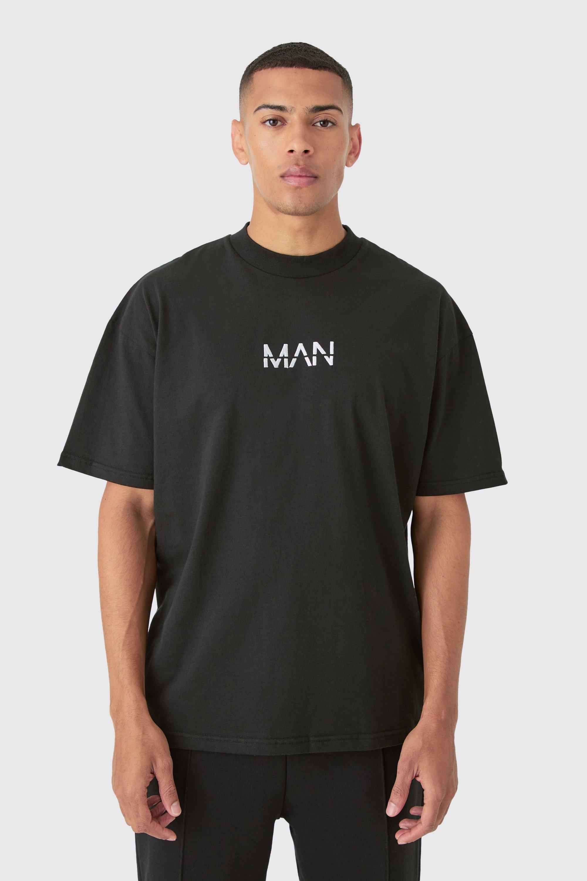 Image of Man Signature Oversized Heavy T-shirt, Nero