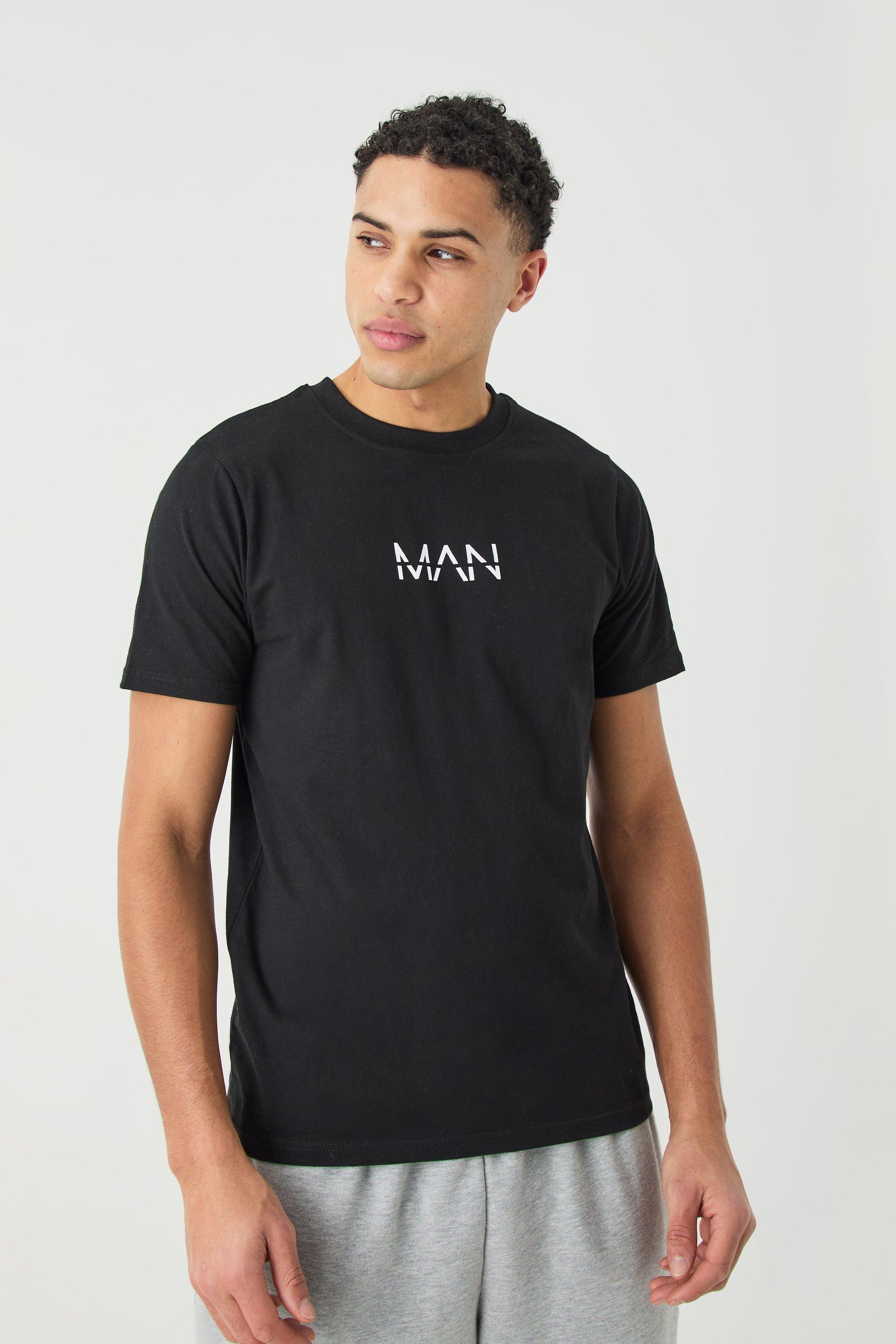 Mens Black Man Dash Slim Fit T-shirt, Black