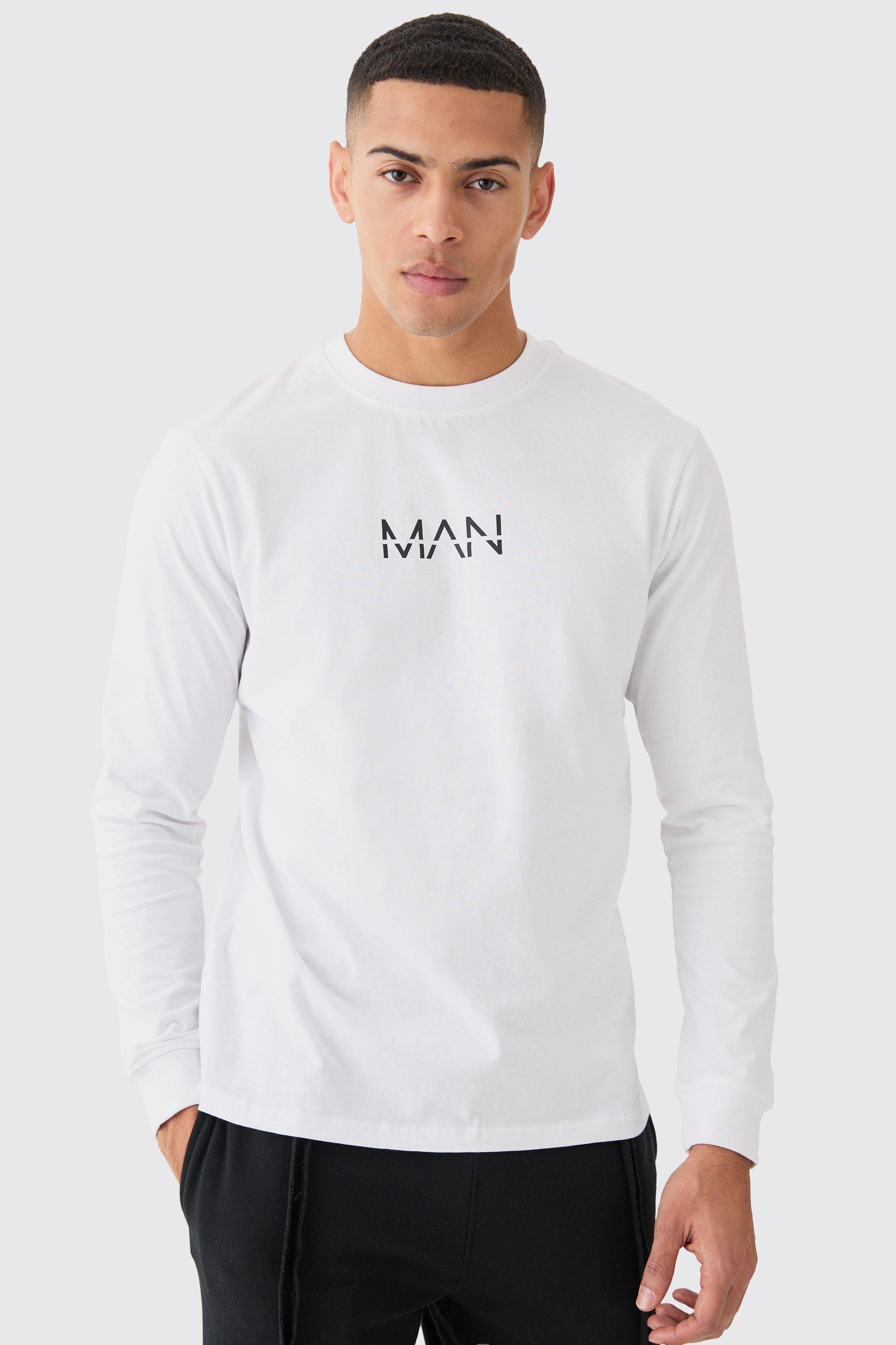 Image of Man Dash Basic Long Sleeve T-shirt, Bianco