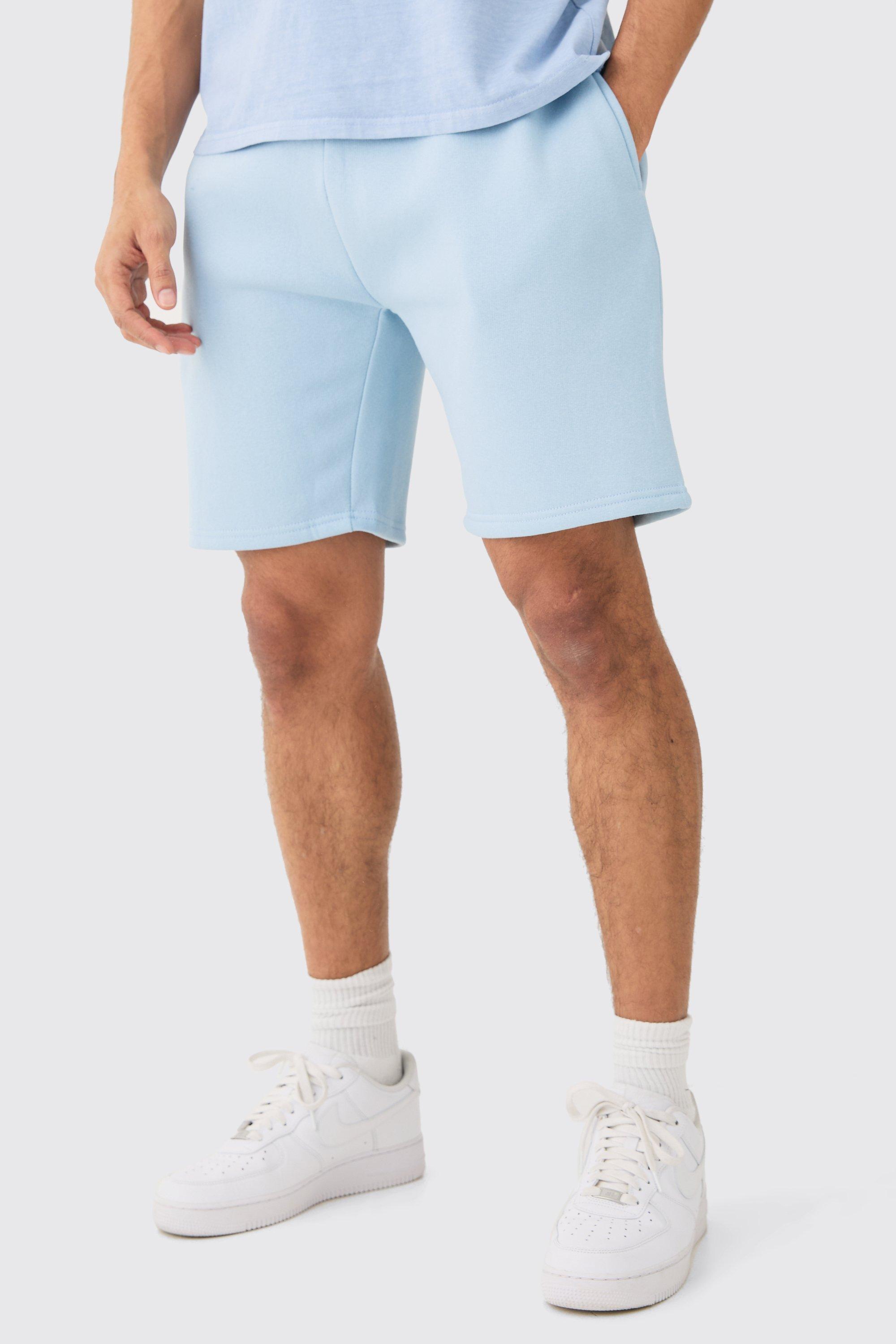 Image of Pantaloncini Basic comodi di media lunghezza, Azzurro