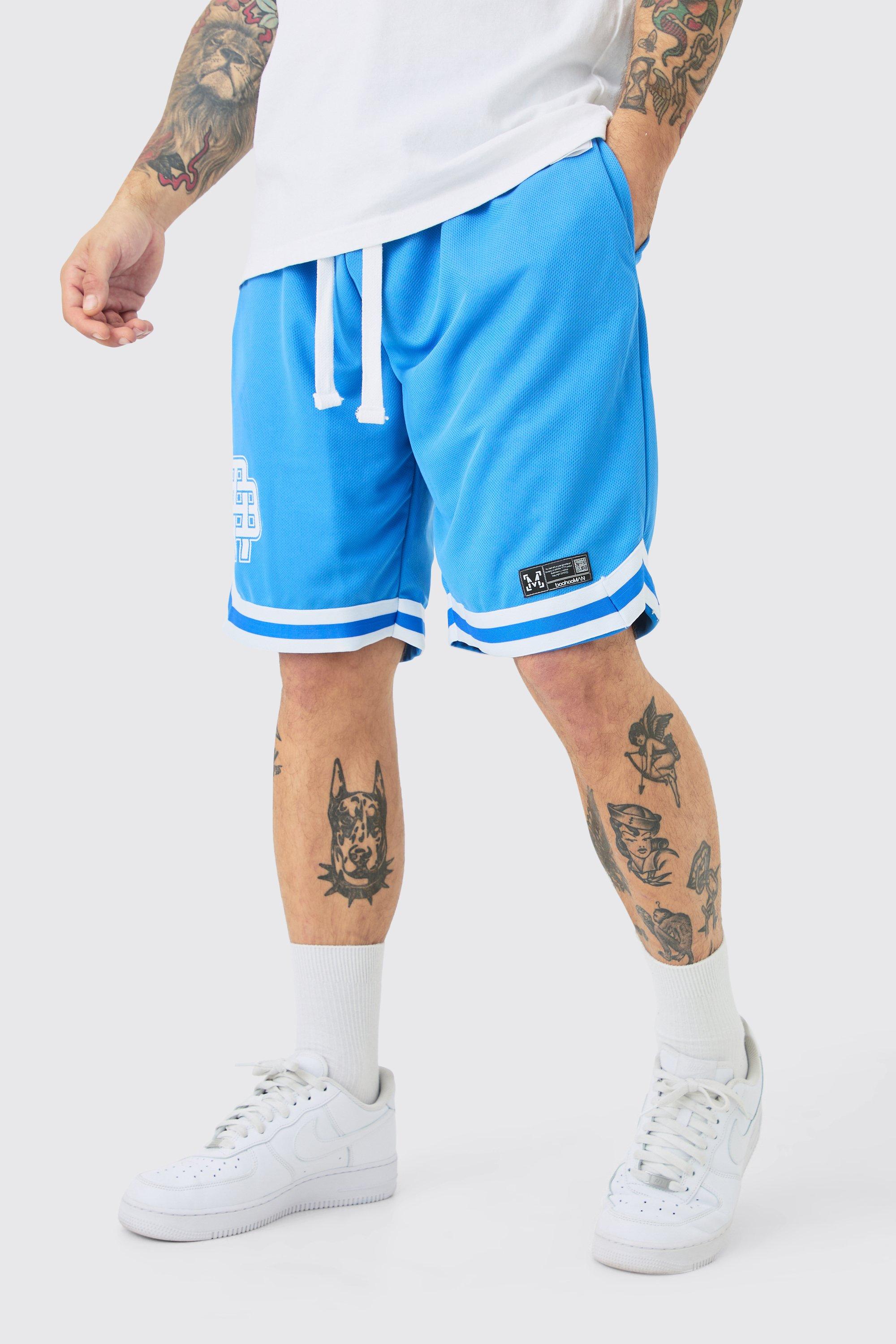 Image of Basketball Mesh Tape Shorts With Woven Tab, Azzurro