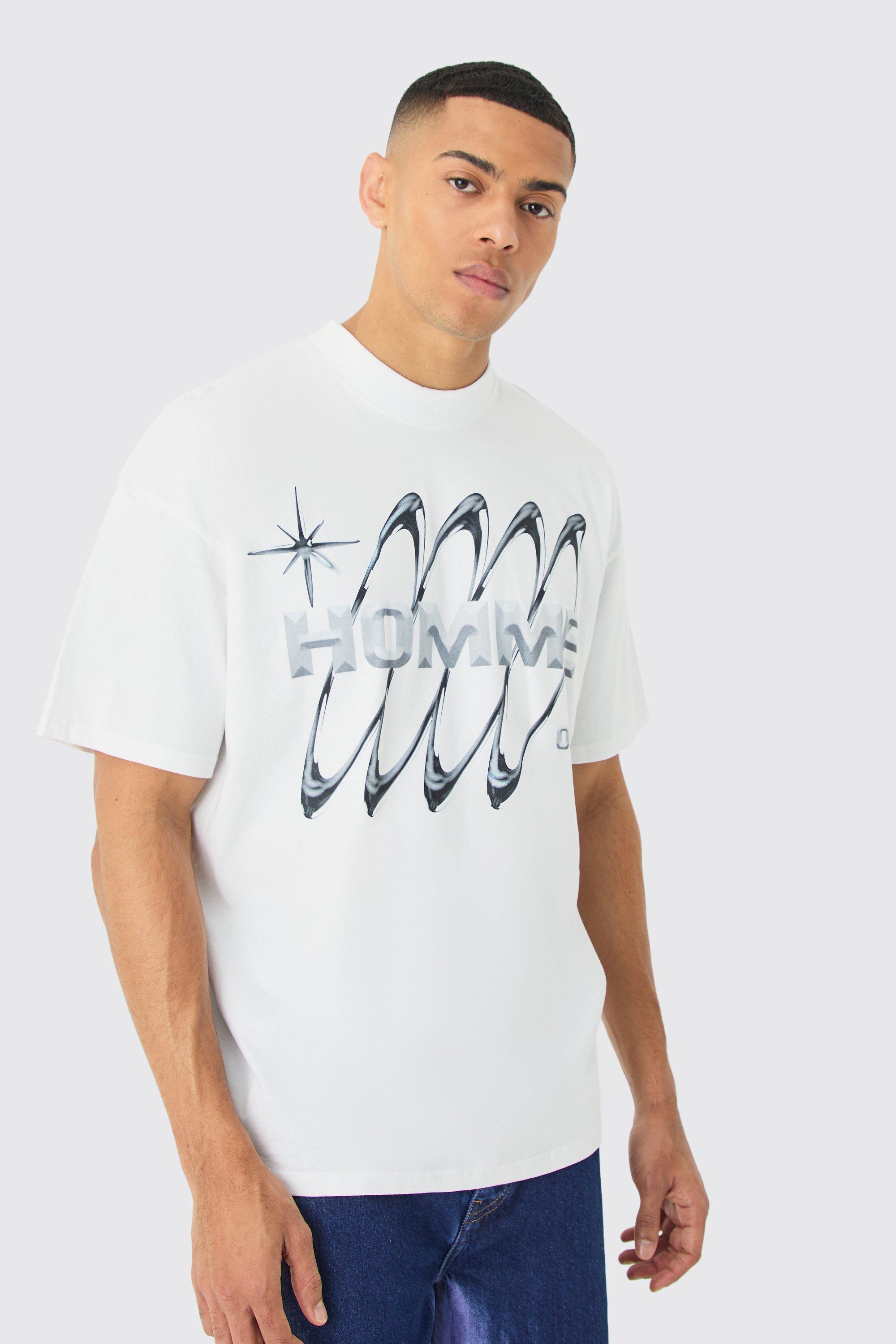 Image of T-shirt oversize con grafica Ofcl, Bianco