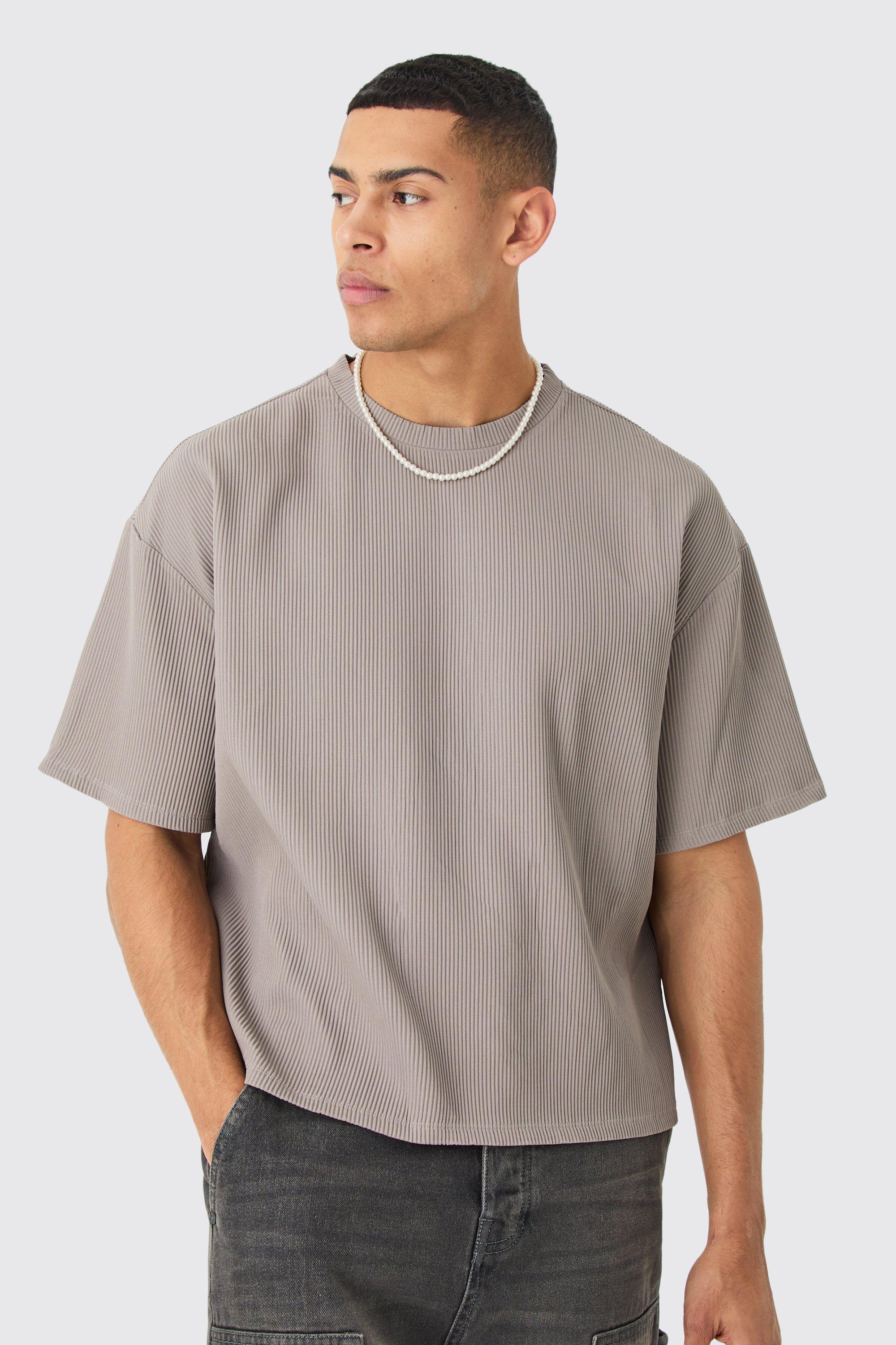 Image of T-shirt oversize con pieghe, Beige