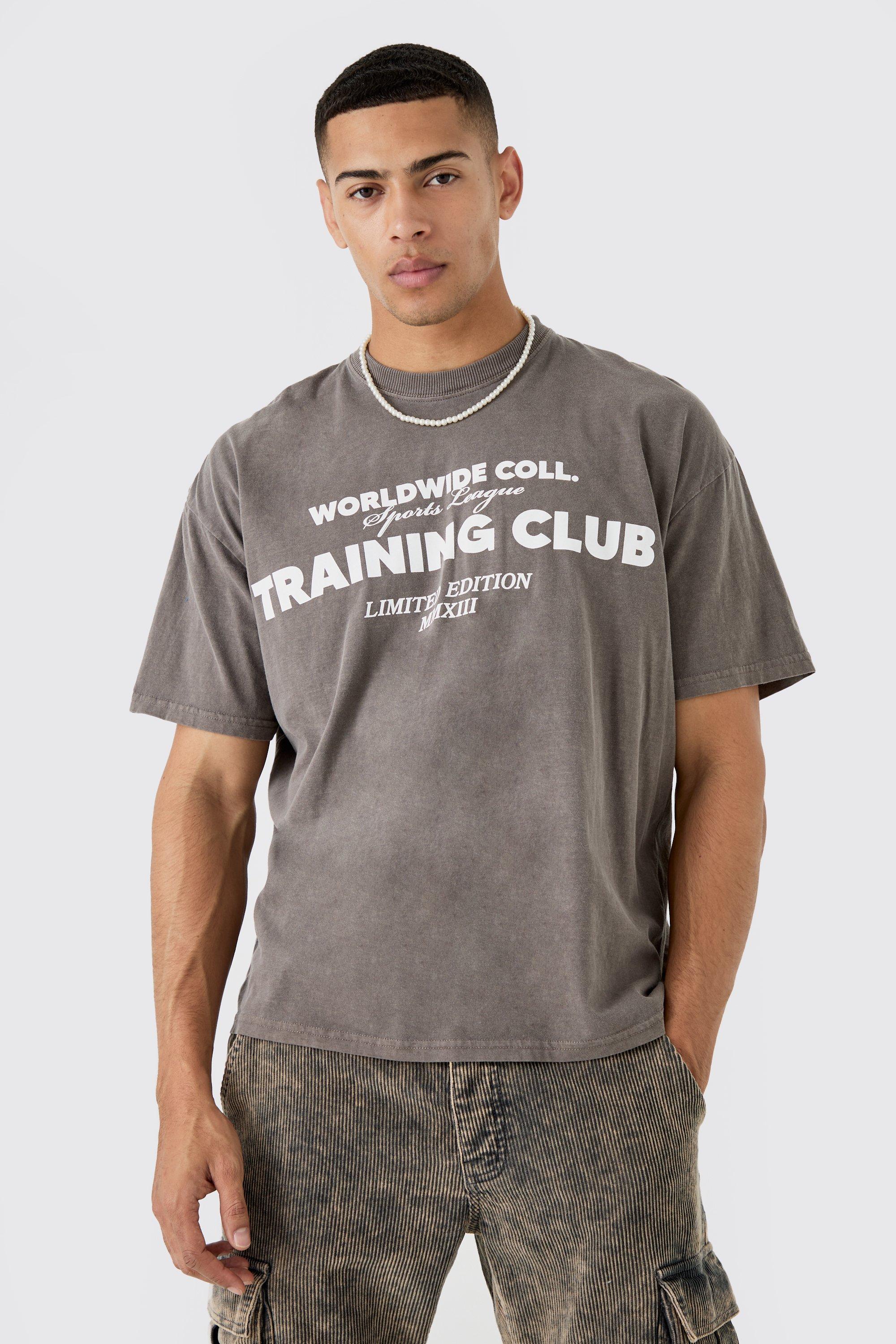 Image of T-shirt squadrata oversize Worldwide sovratinta, Brown