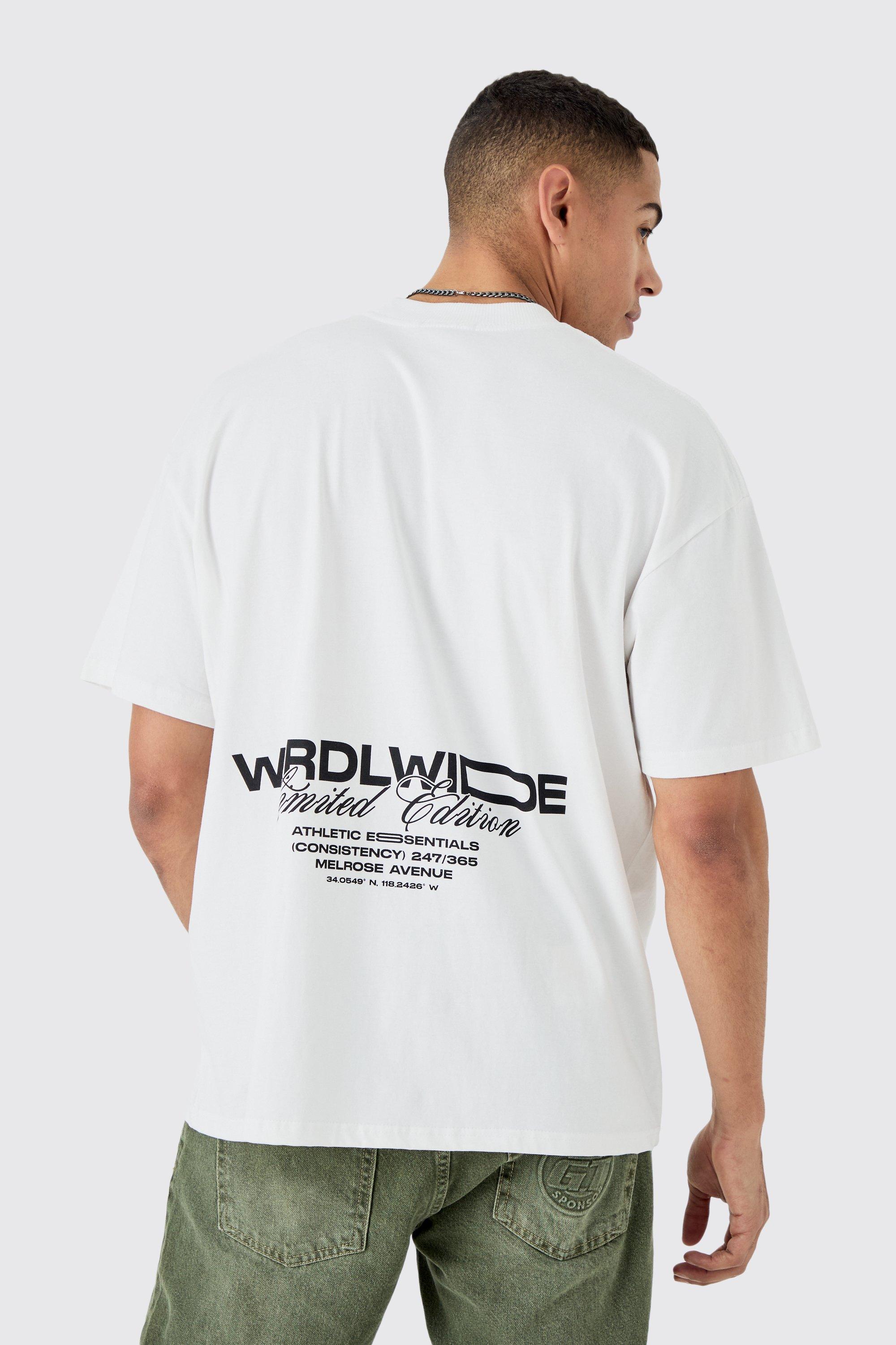 Image of T-shirt oversize con grafica, Bianco