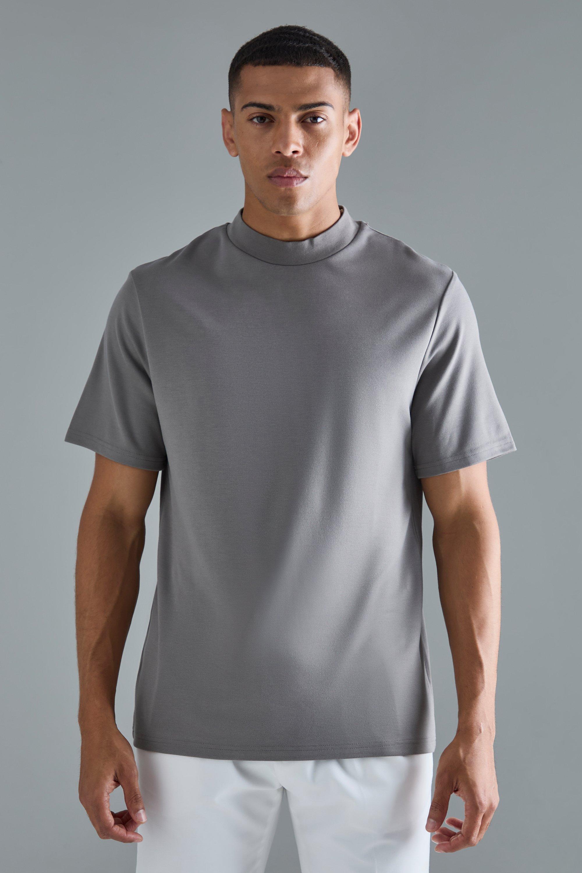 Image of Extended Neck Core Super Heavy Premium T-shirt, Grigio