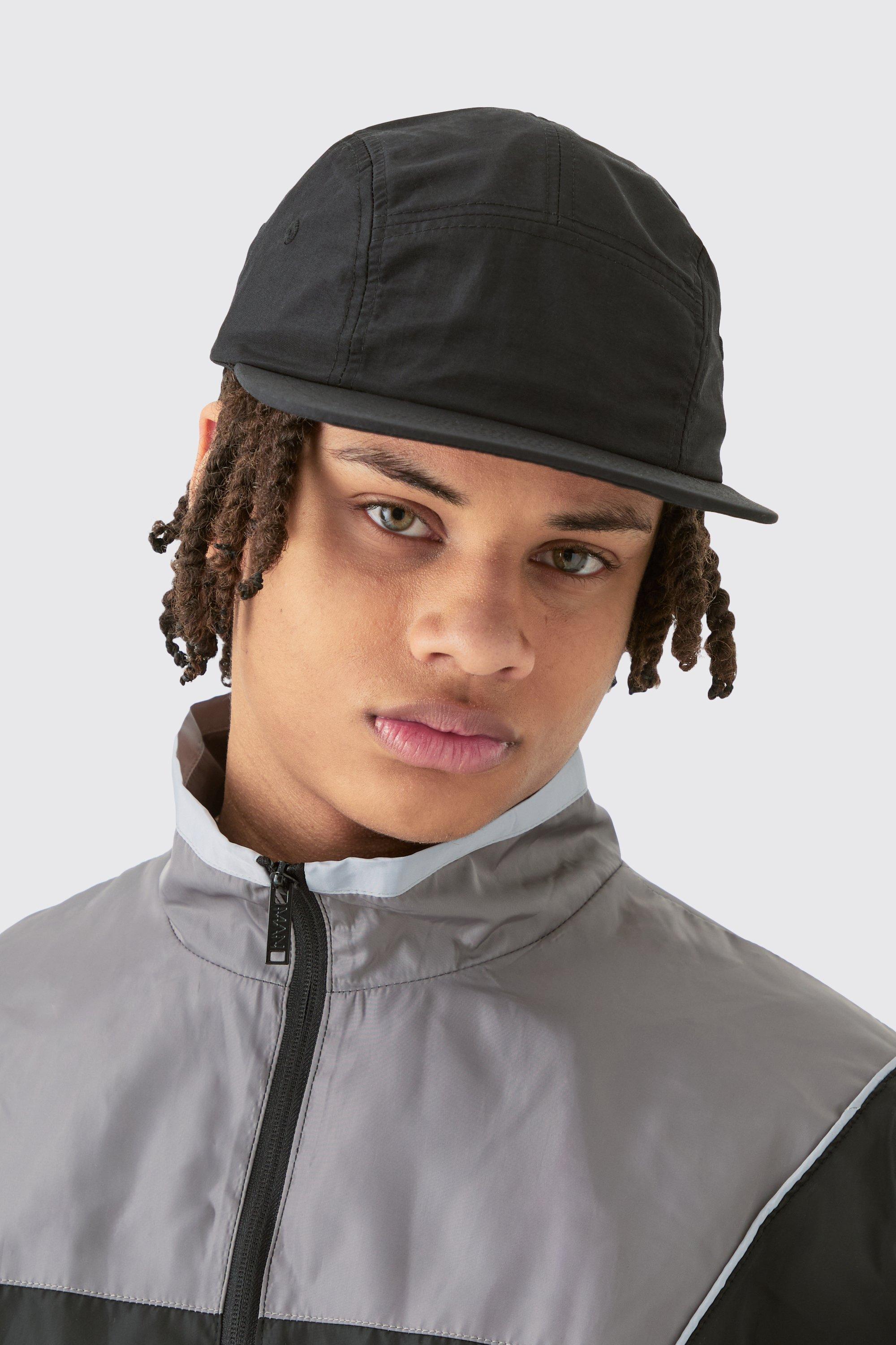 Image of Soft Touch Woven Camper Hat In Black, Nero