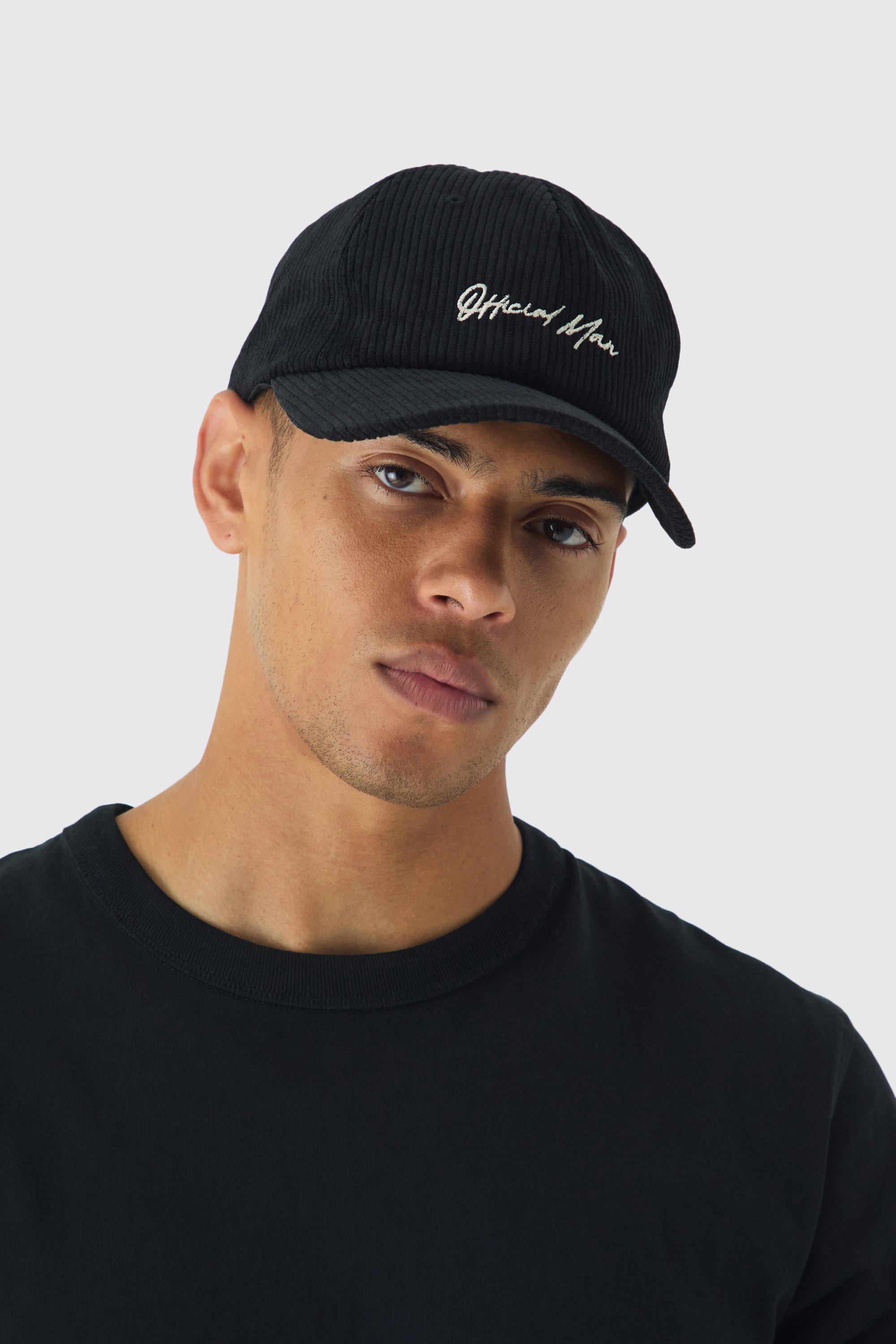 Mens Official Man Corduroy Cap In Black, Black