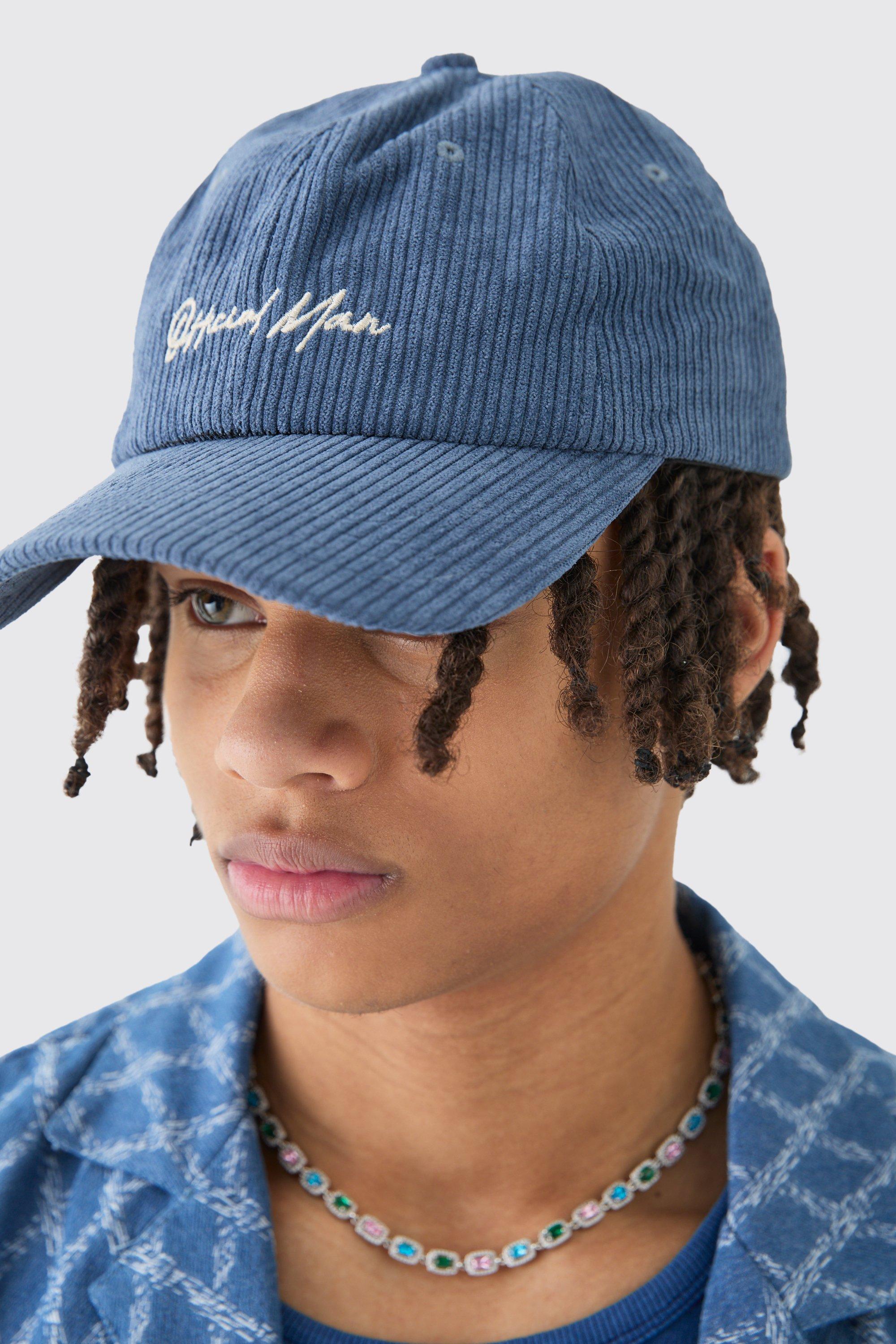 Mens Official Man Corduroy Cap In Blue, Blue