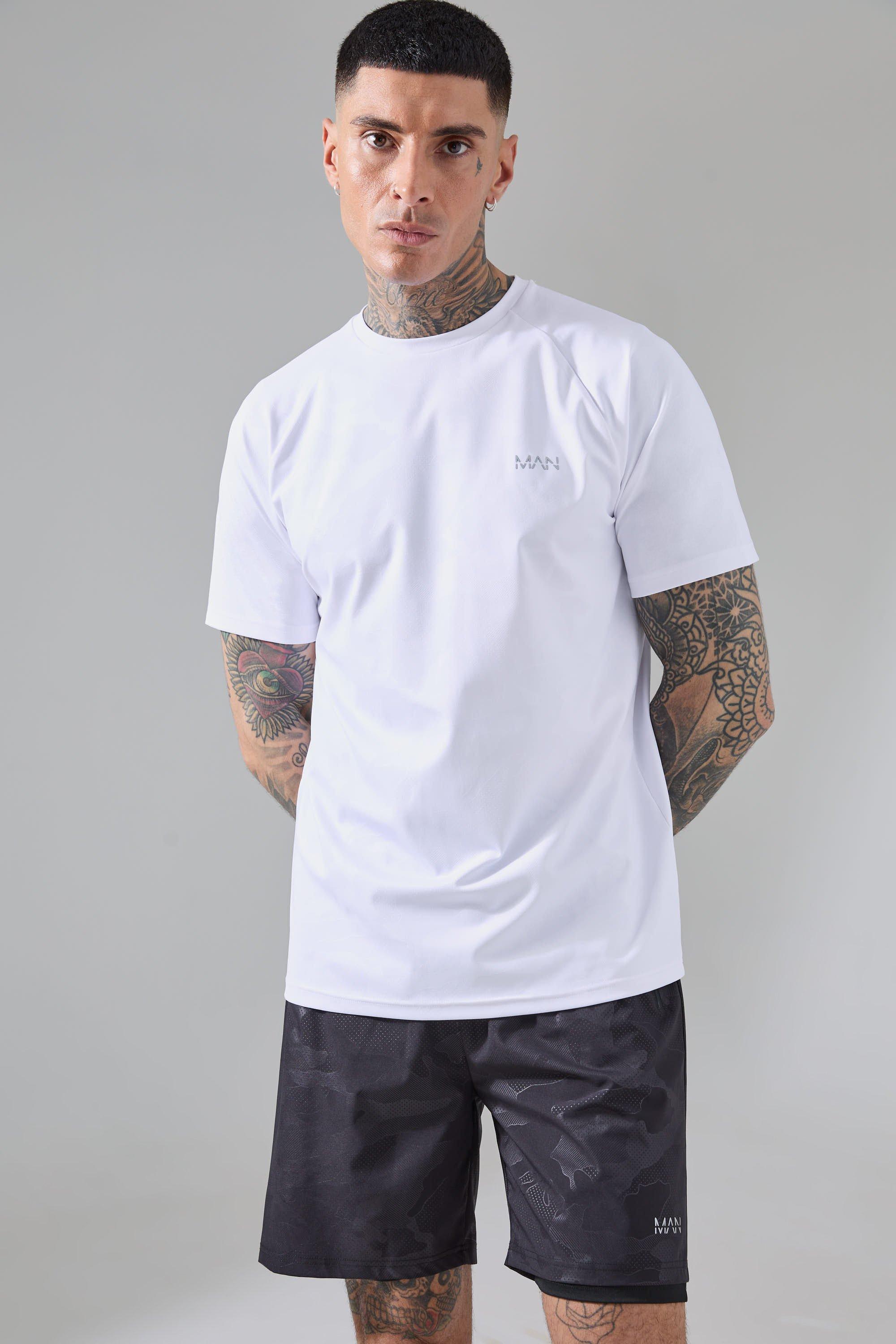 Image of Tall Man Active Camo Raglan Performance T-shirt, Bianco