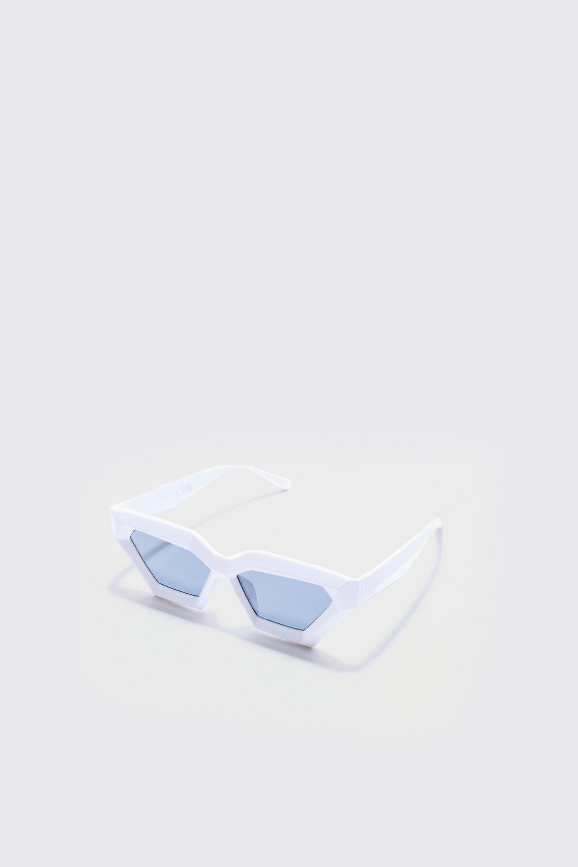 Image of Chunky Plastic Sunglasses In White, Bianco