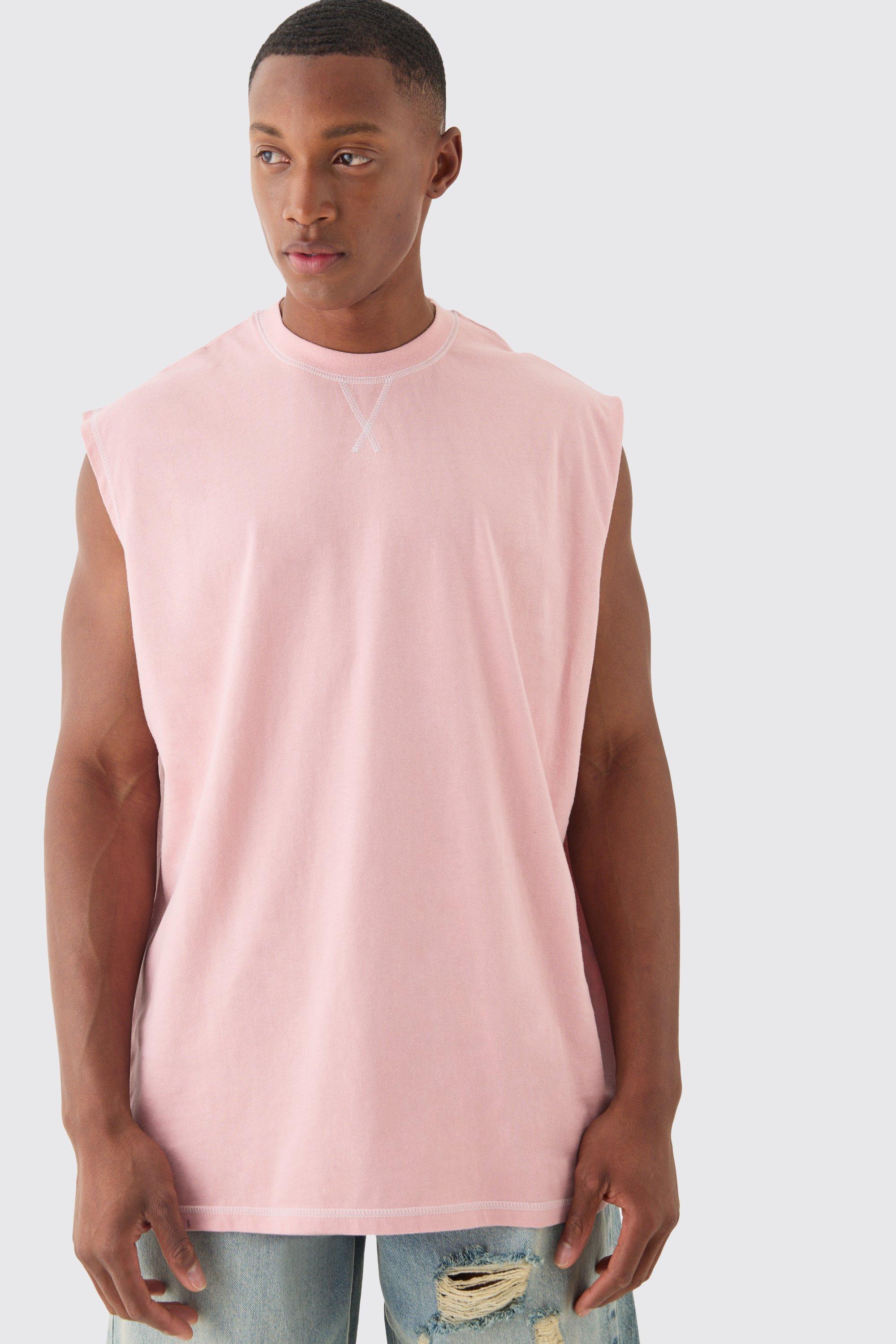 Image of Oversized Contrast Tank, Pink