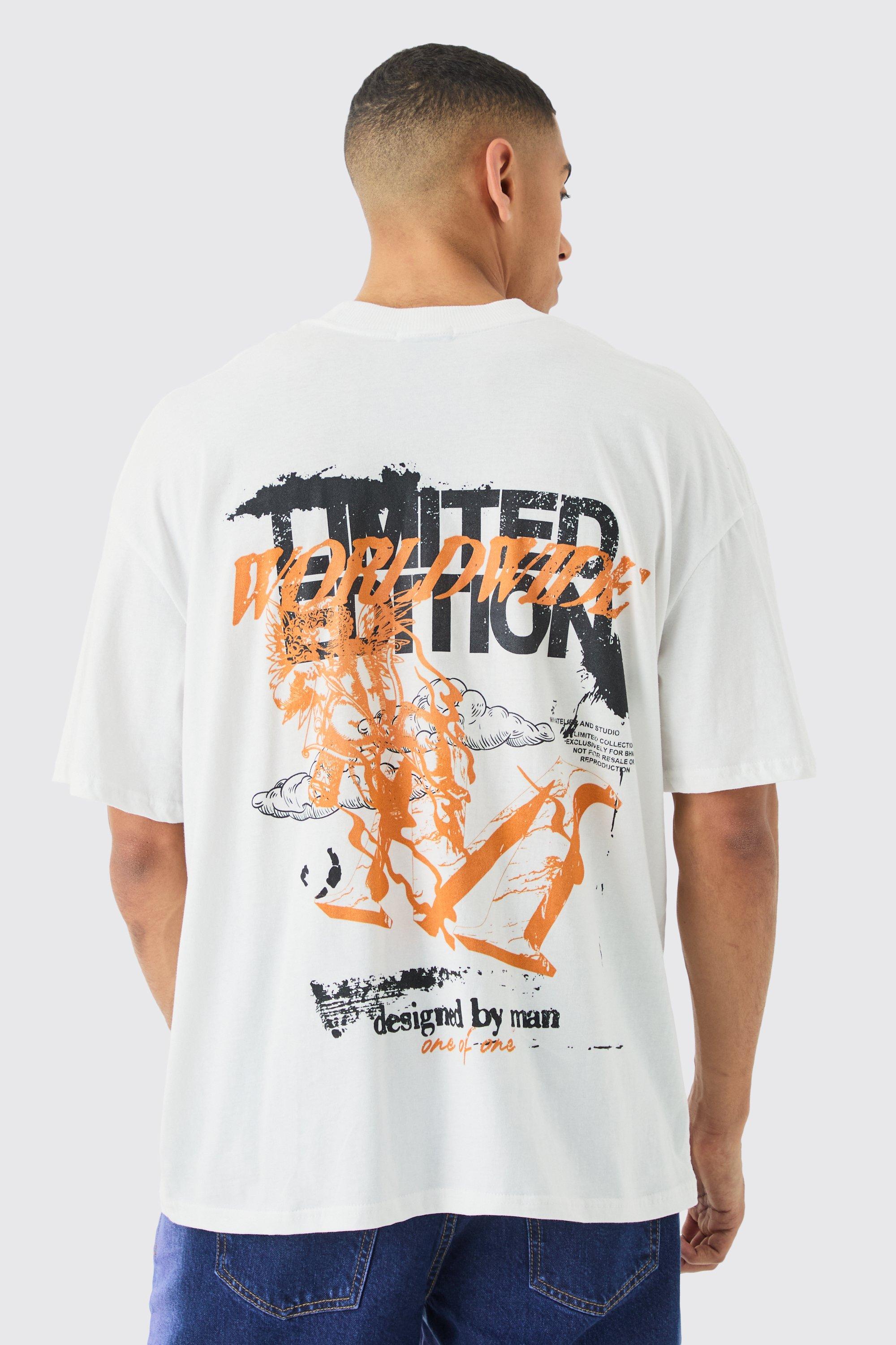 Image of T-shirt oversize Limited Edition con girocollo esteso, Bianco