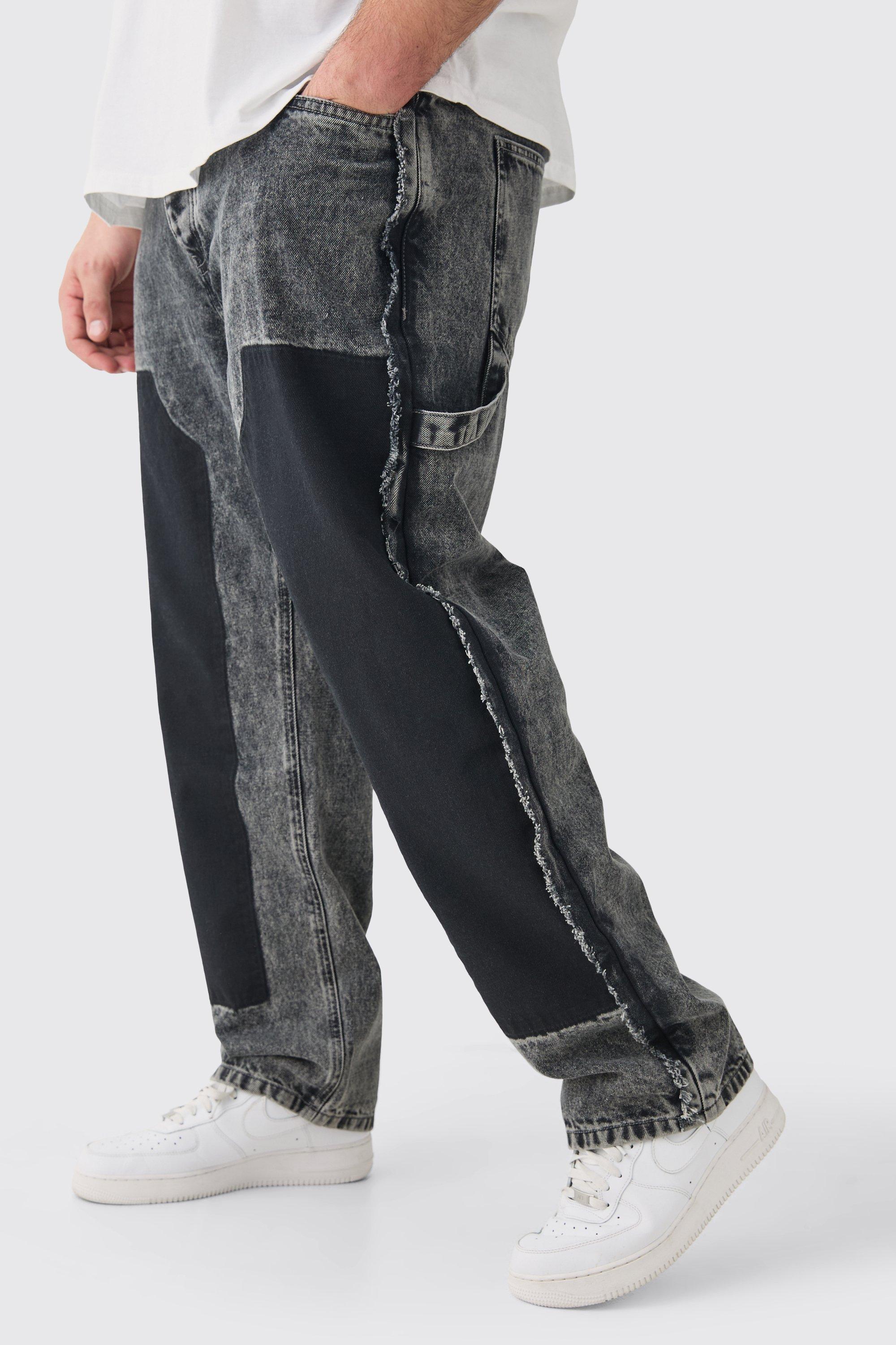 Image of Plus Grey Wash Straight Fit Carpenter Jean, Grigio