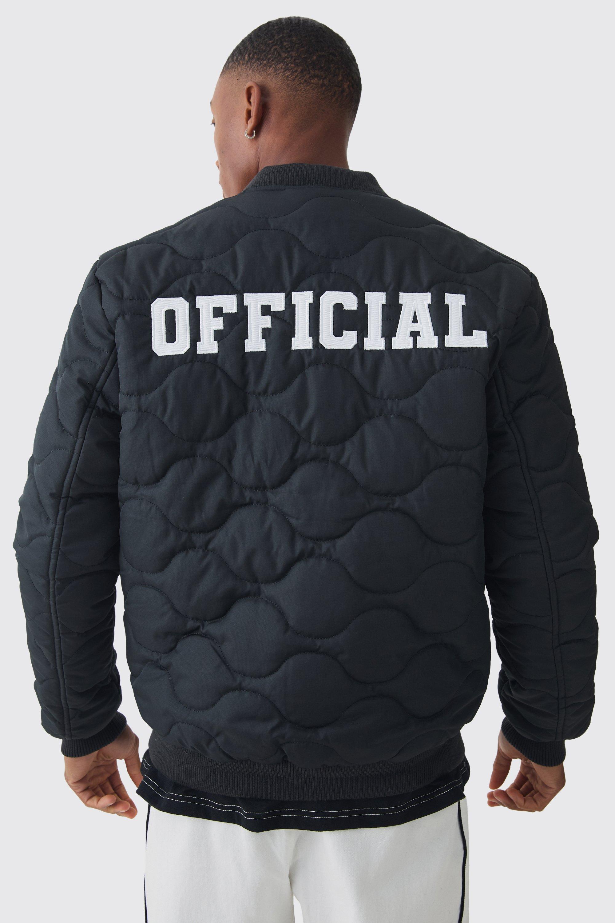 Giacca Bomber Official nera trapuntata, Nero