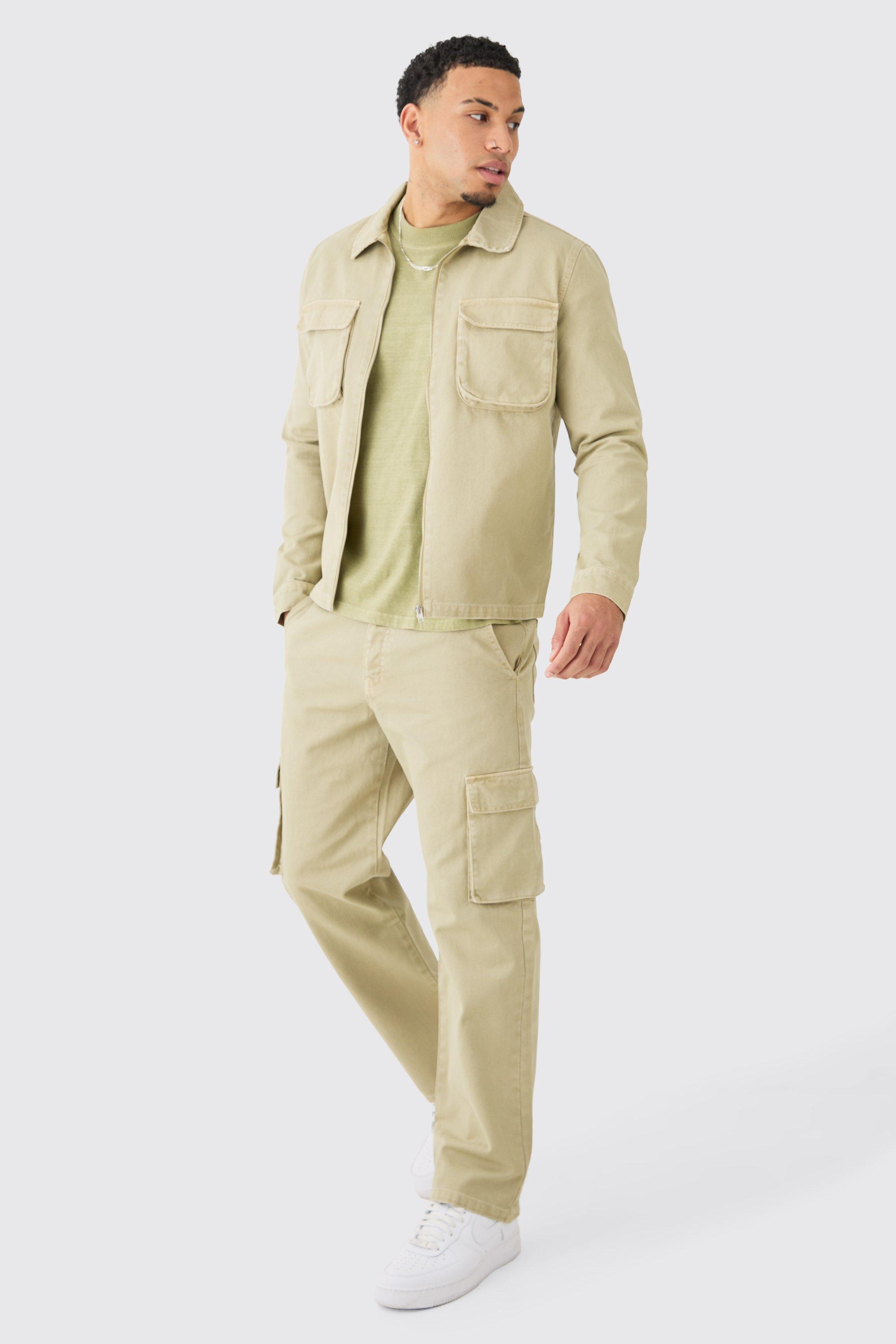 Image of Twill Cargo Overshirt & Trouser, Verde