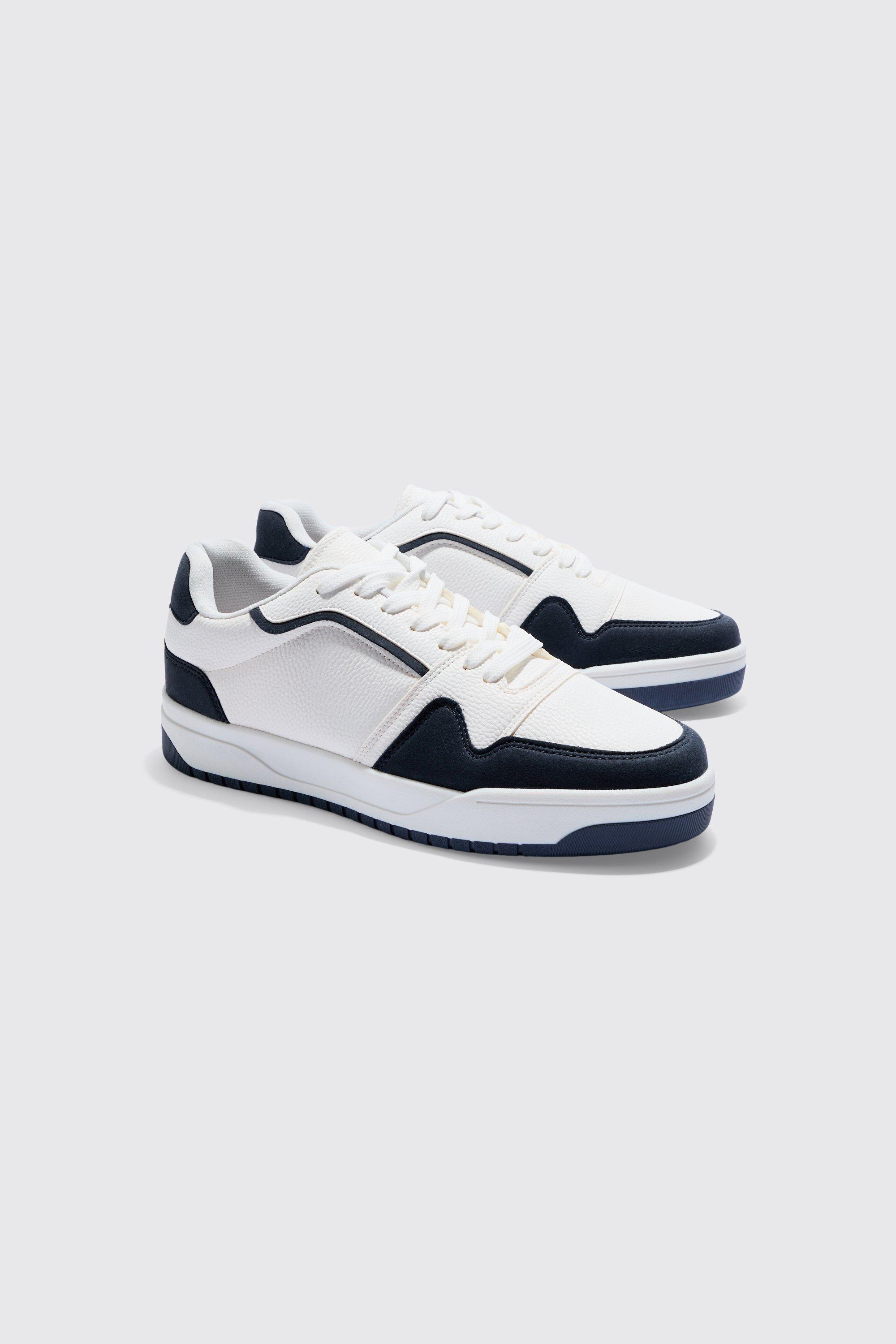Image of Chunky Sole Contrast Trainers, Bianco