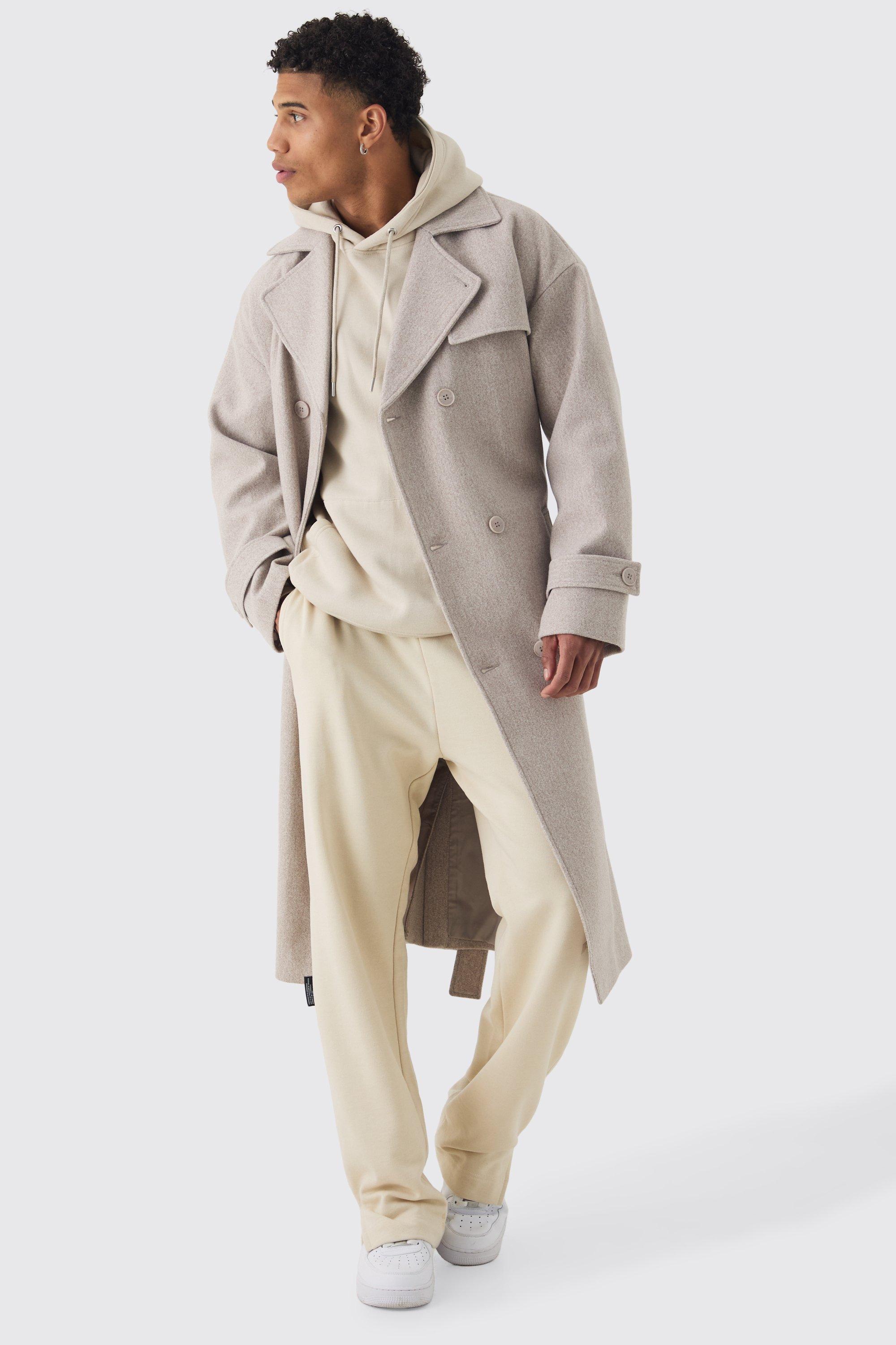 Soprabito Trench oversize a doppiopetto color pietra, Beige