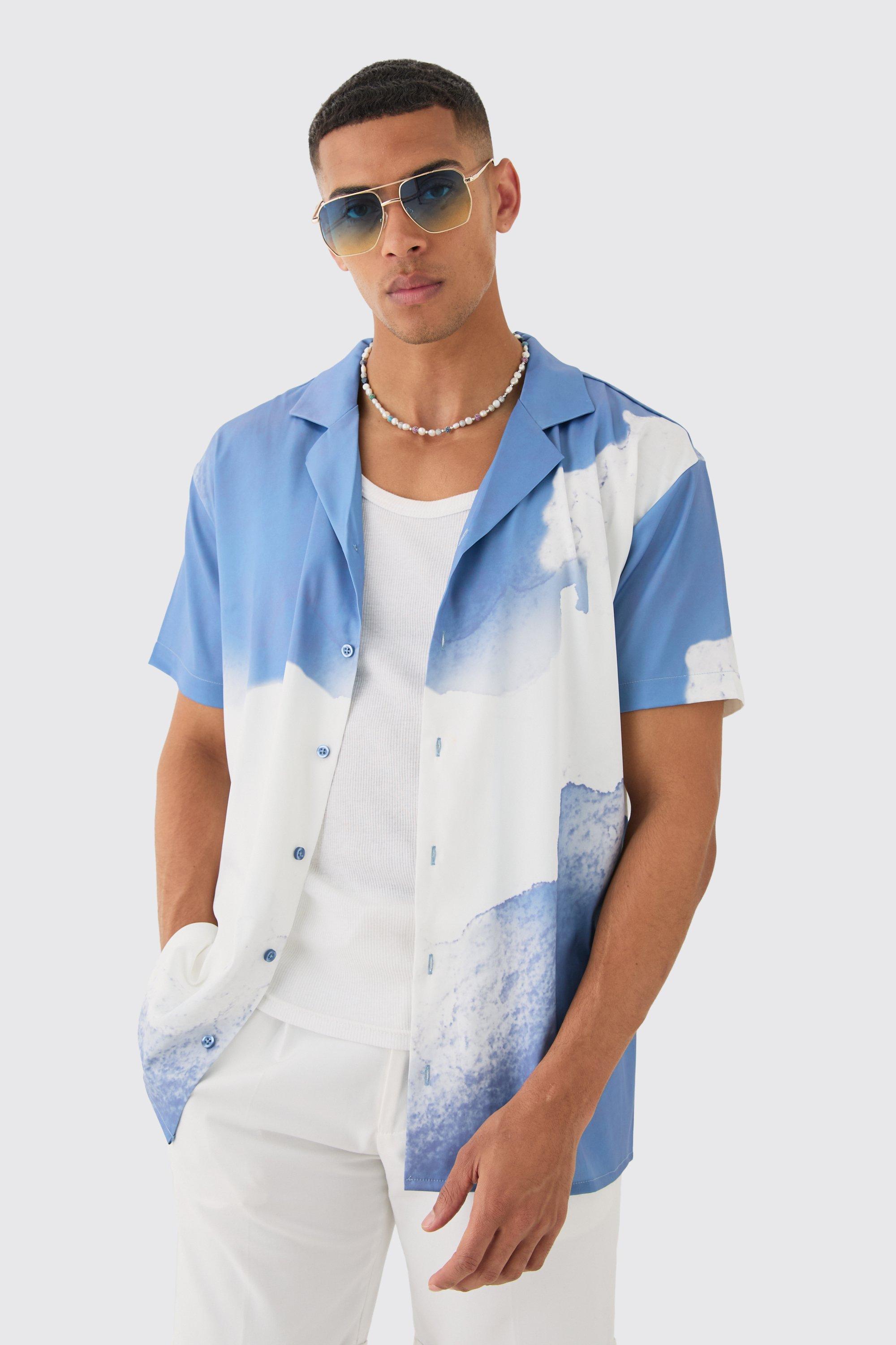 Image of Oversized Revere Cloud Short Sleeve Shirt, Azzurro