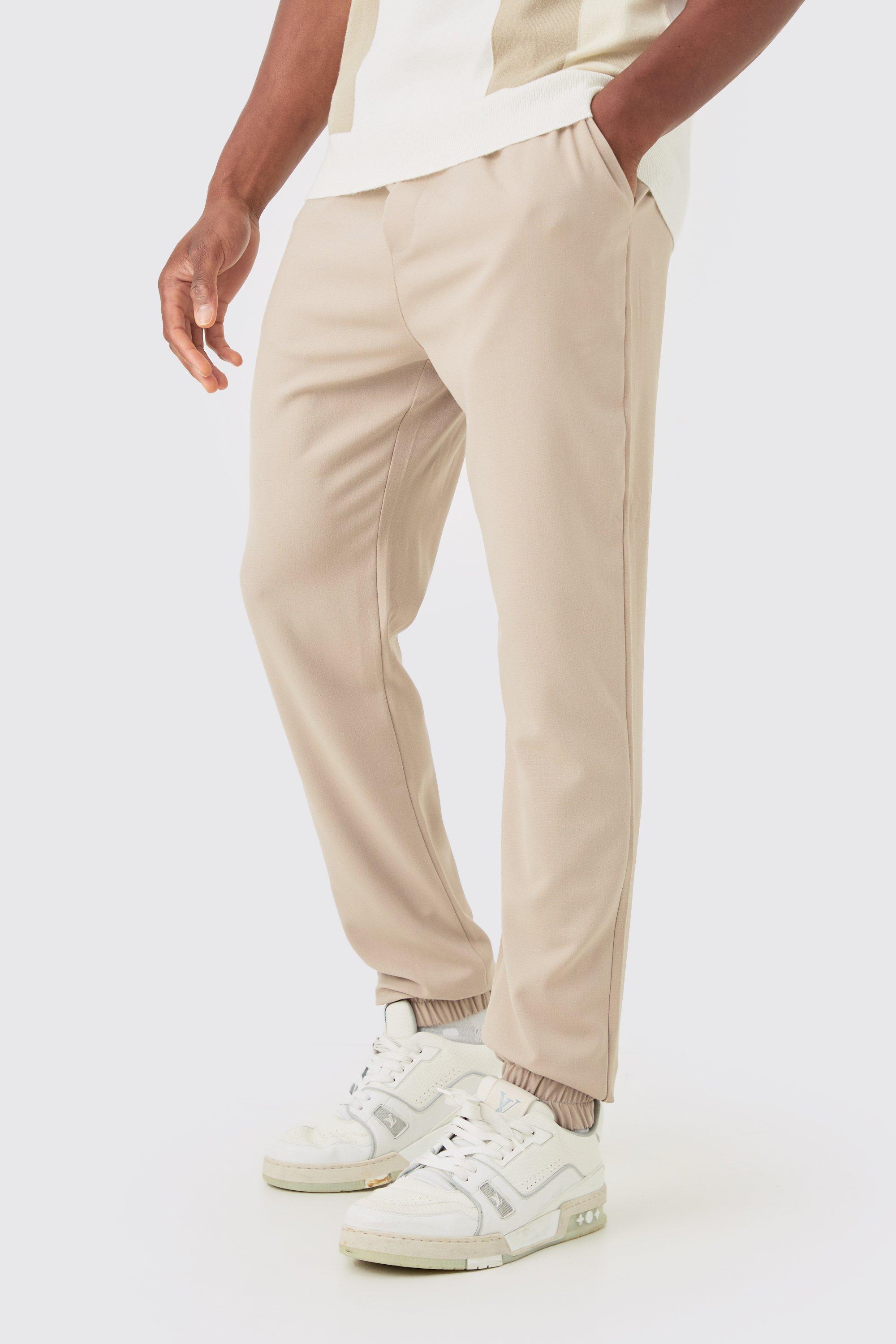 Image of Elasticated Slim Cuff Trouser, Beige