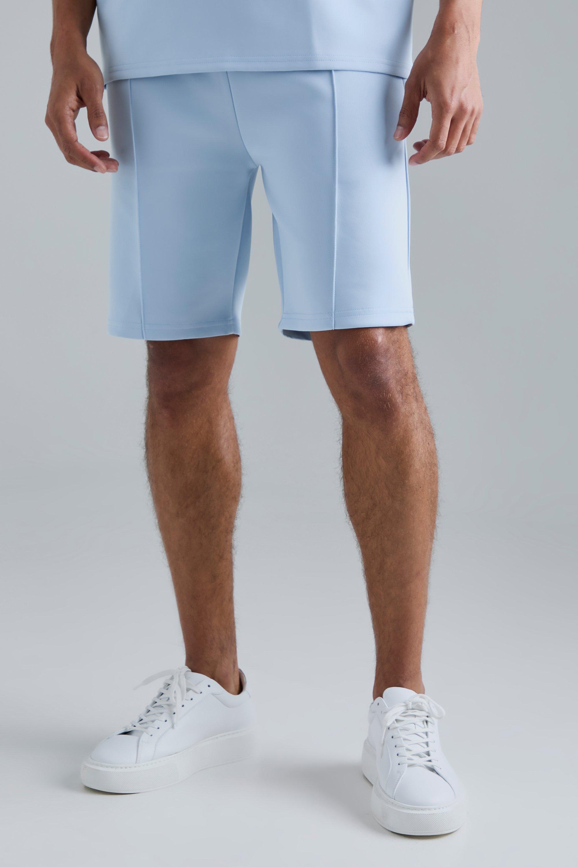 Slim Fit Scuba Short, Azzurro