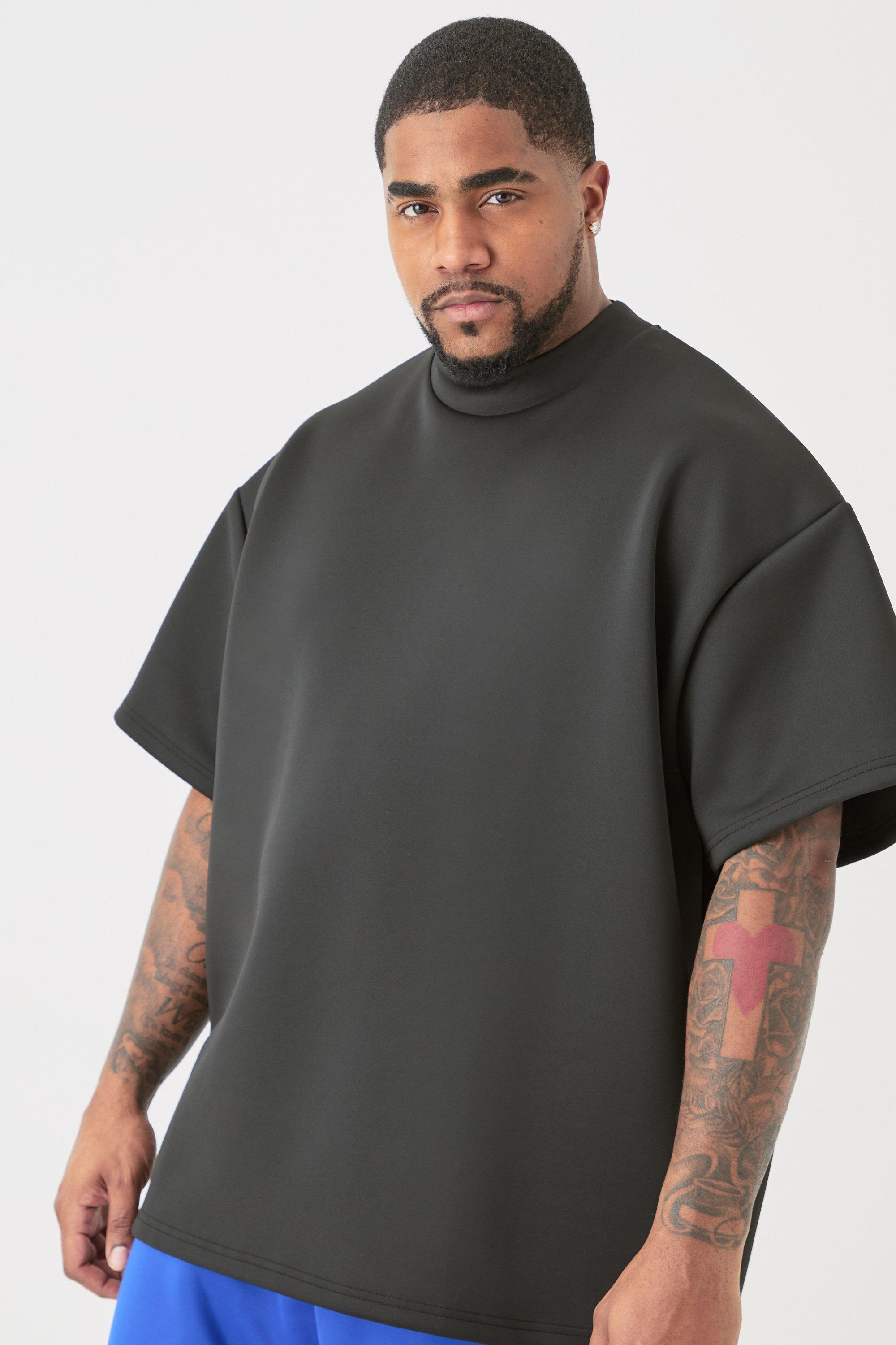 T-shirt Plus Size oversize in Scuba, Nero