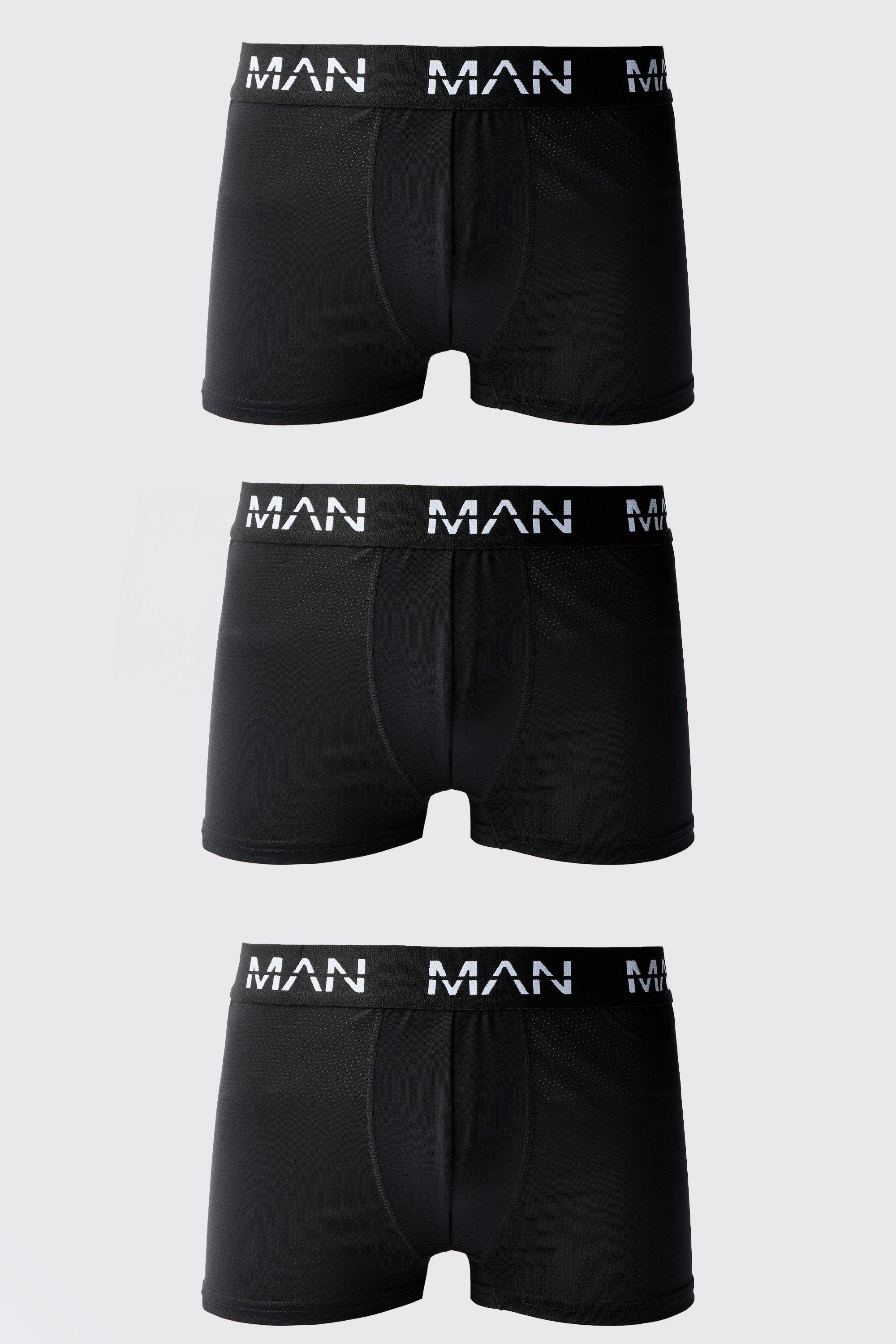 Boxer Man Active per alta performance - set di 3 paia, Nero