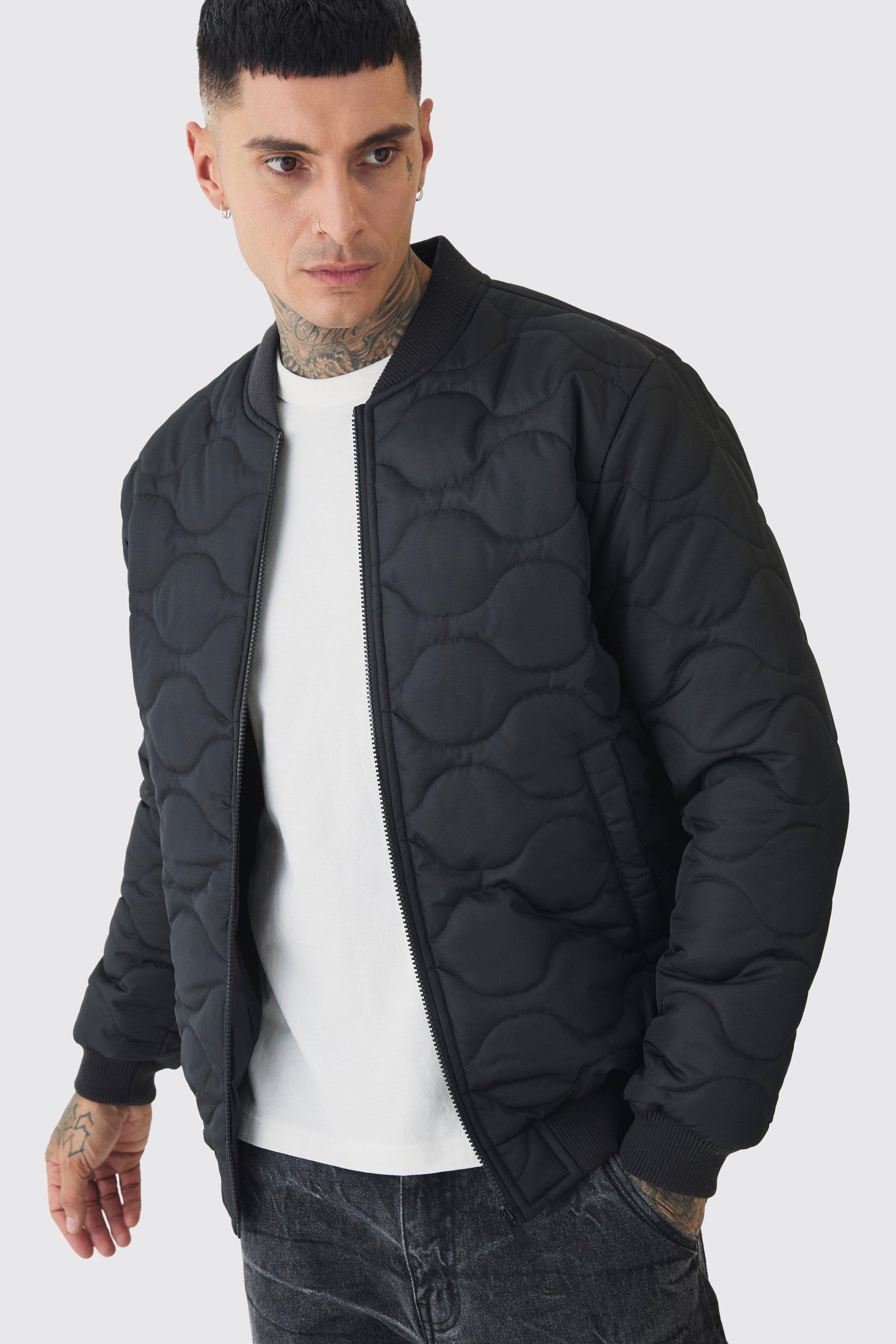 Giacca Bomber Tall Official trapuntata nera, Nero