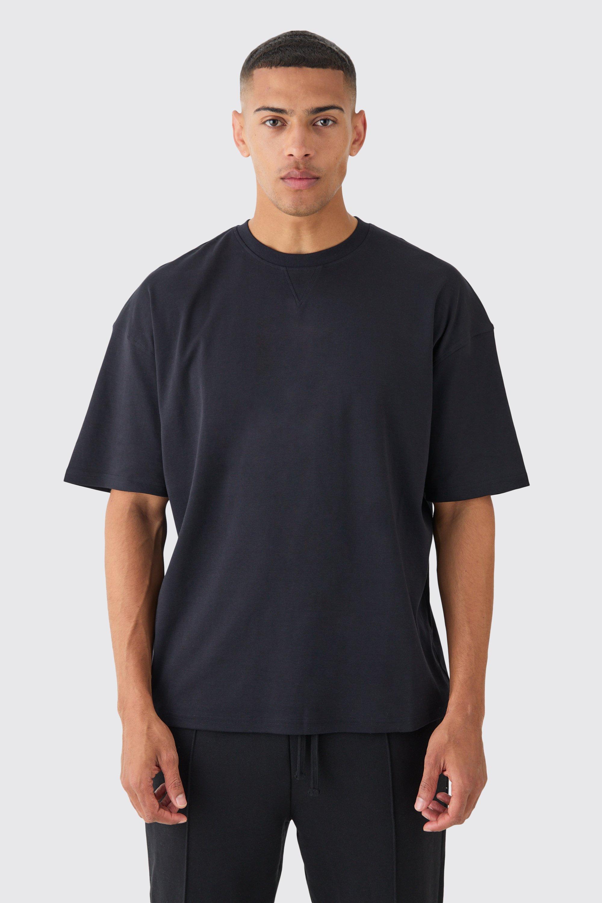 Image of Premium Oversized Super Clean Interlock T-shirt, Nero