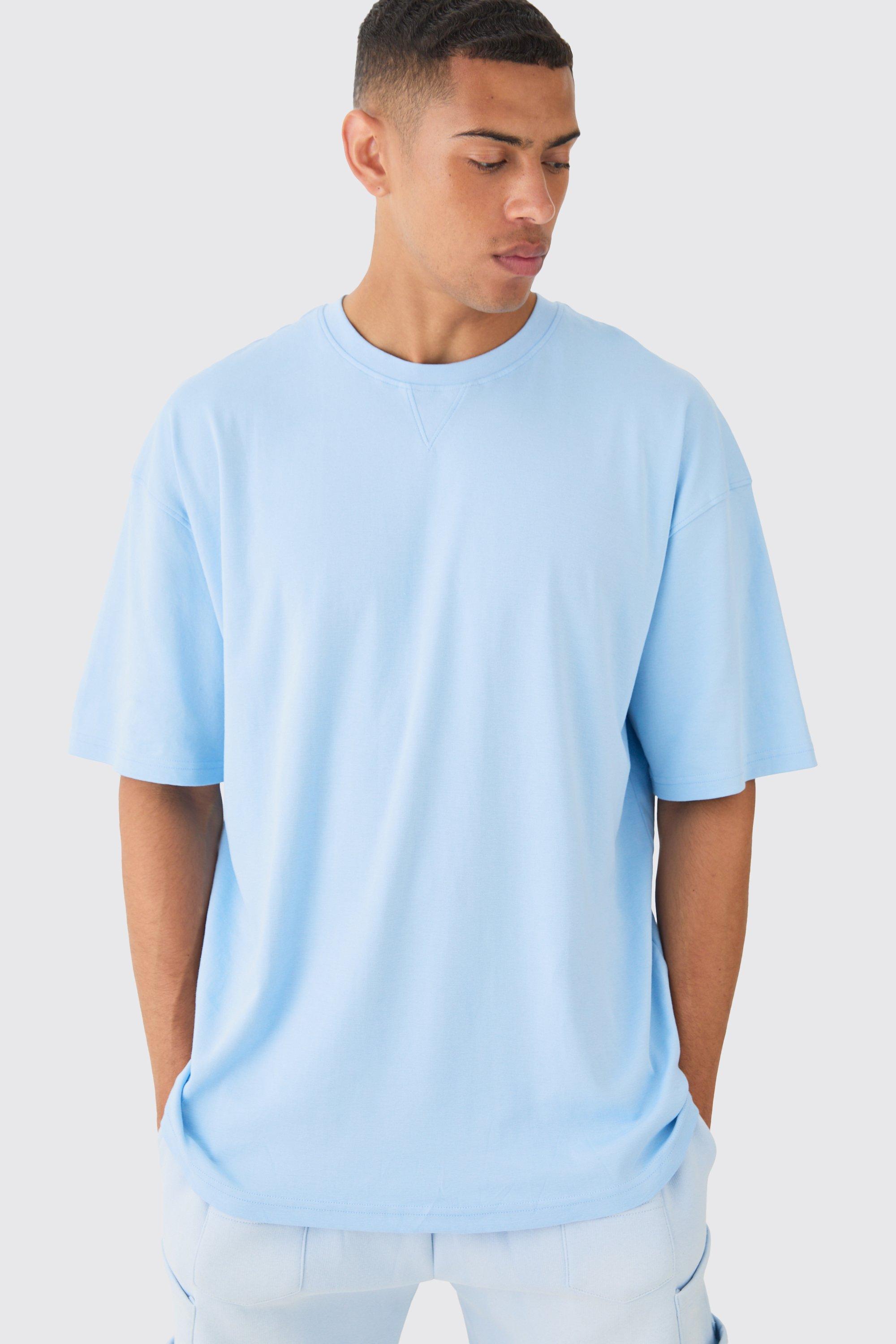 Image of Premium Oversized Super Clean Interlock T-shirt, Azzurro