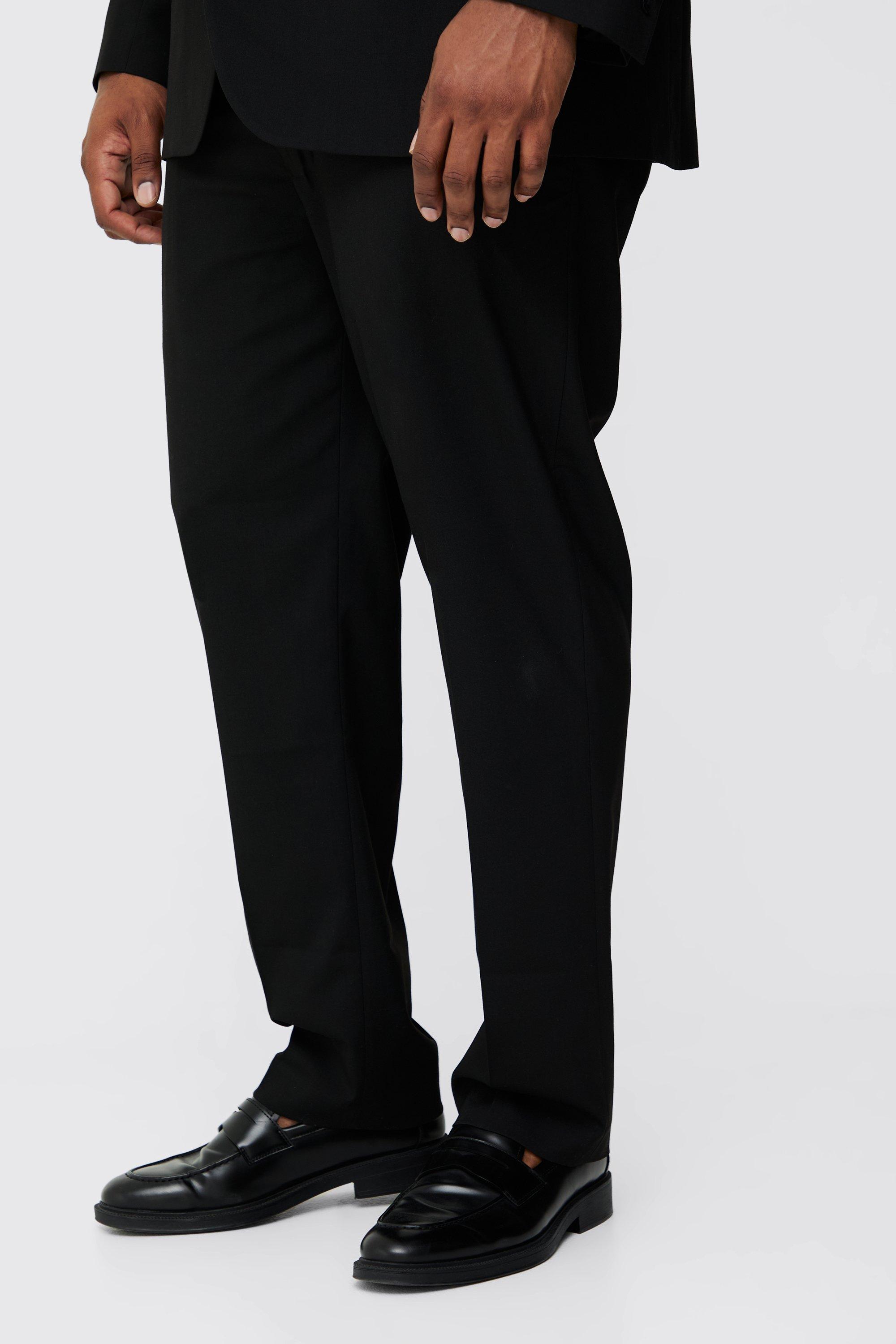 Mens Plus Regular Fit Suit Trouser In Black, Black