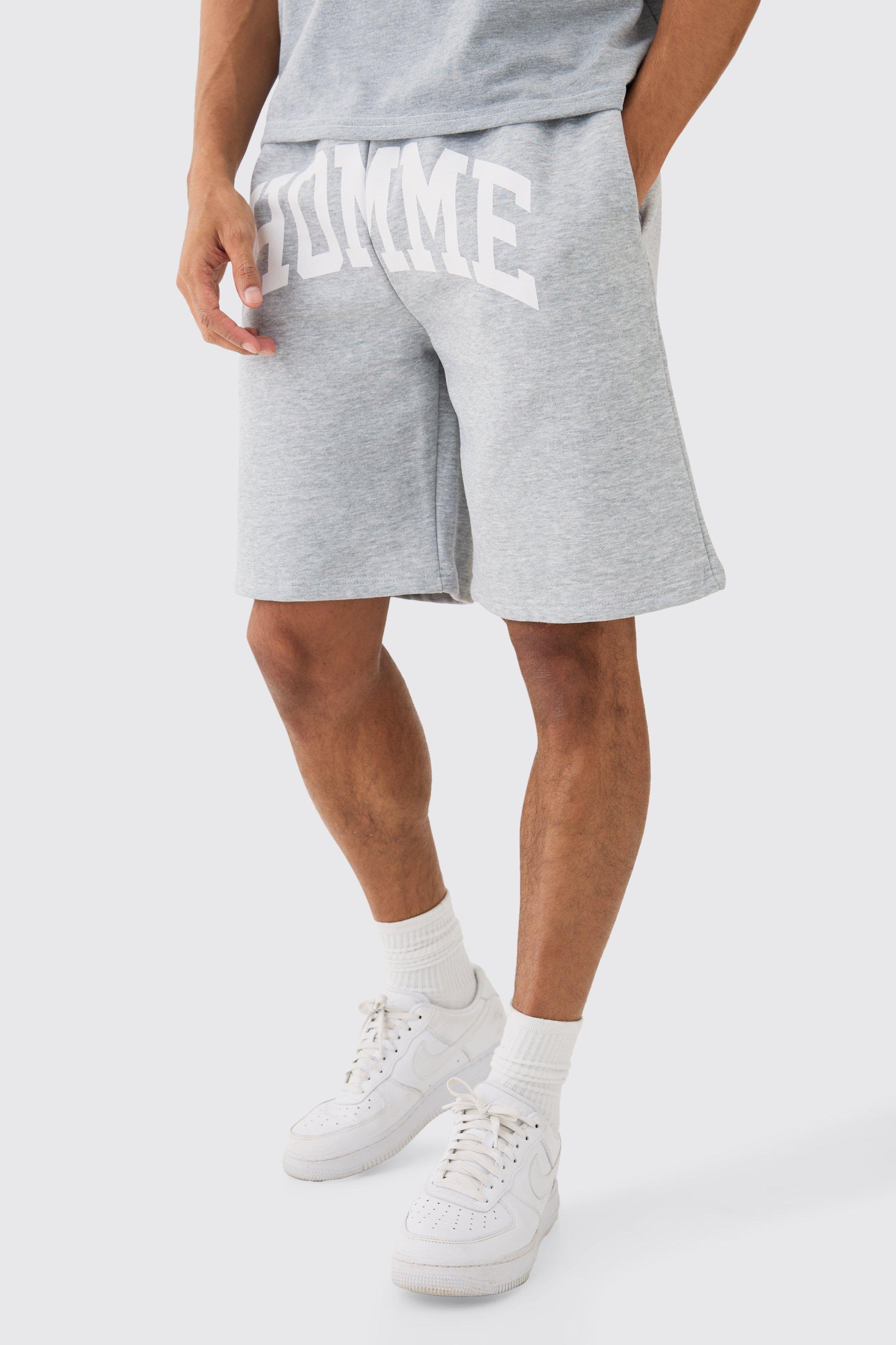 Image of Oversized Homme Crotch Print Short, Grigio