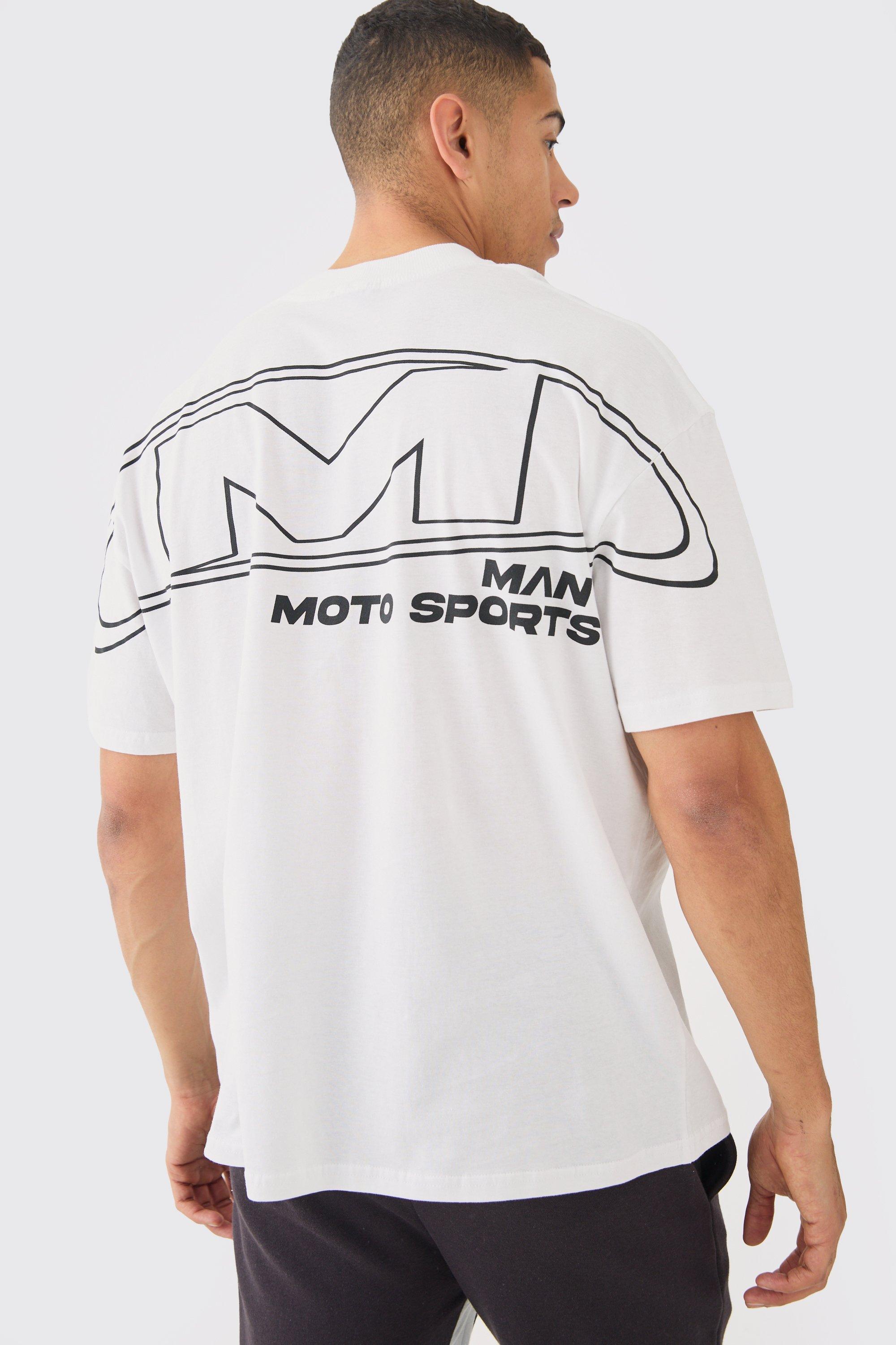 Image of T-shirt da Moto Sport oversize con cuciture sovrapposte, Bianco