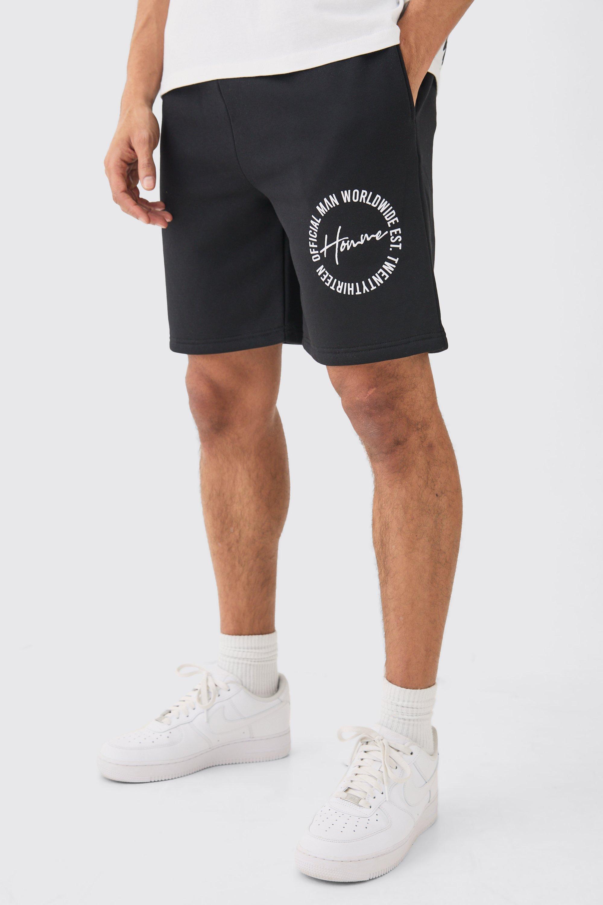 Image of Loose Fit Homme Circle Short, Nero