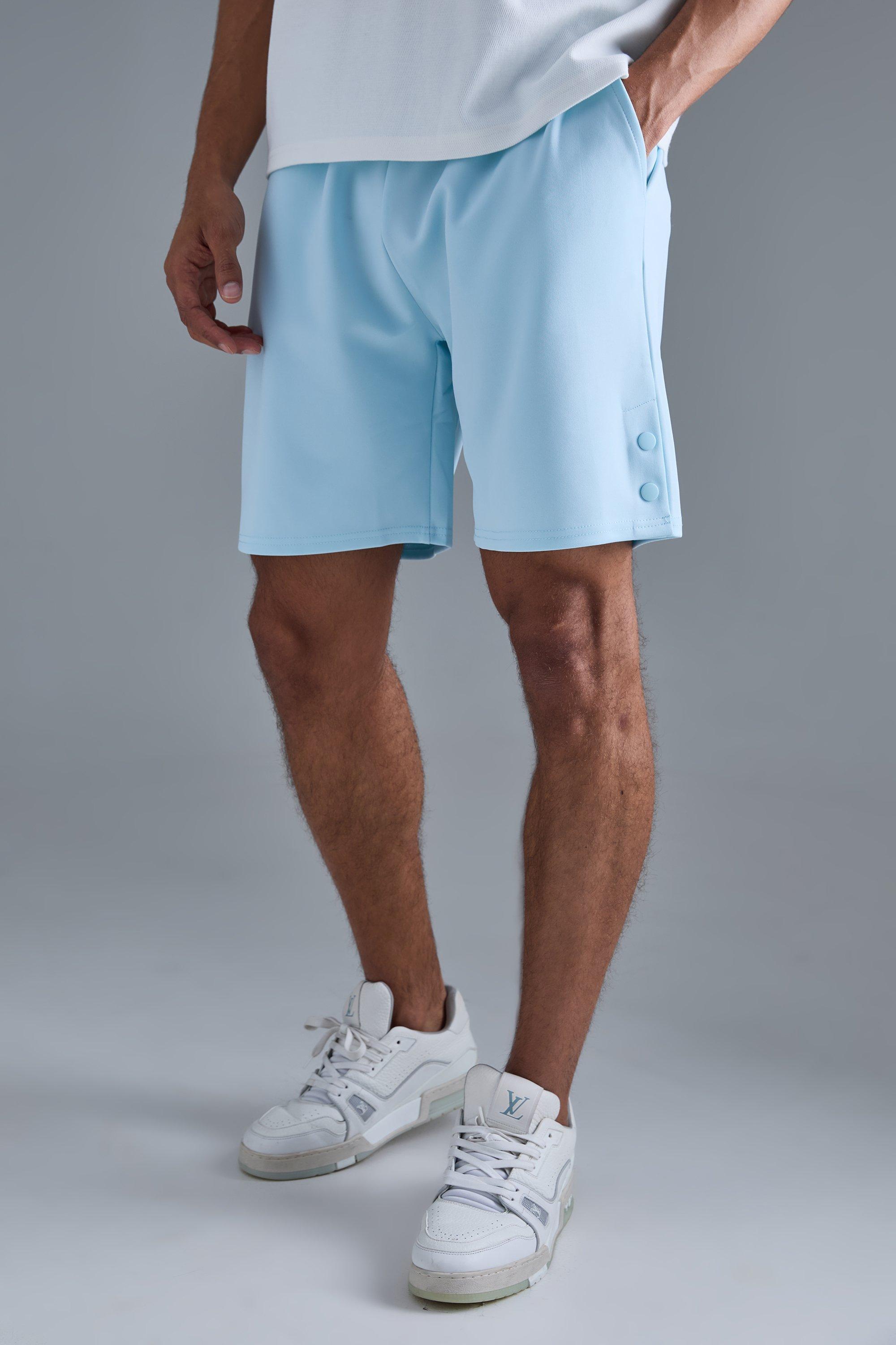 Image of Relaxed Scuba Short With Poppers, Azzurro