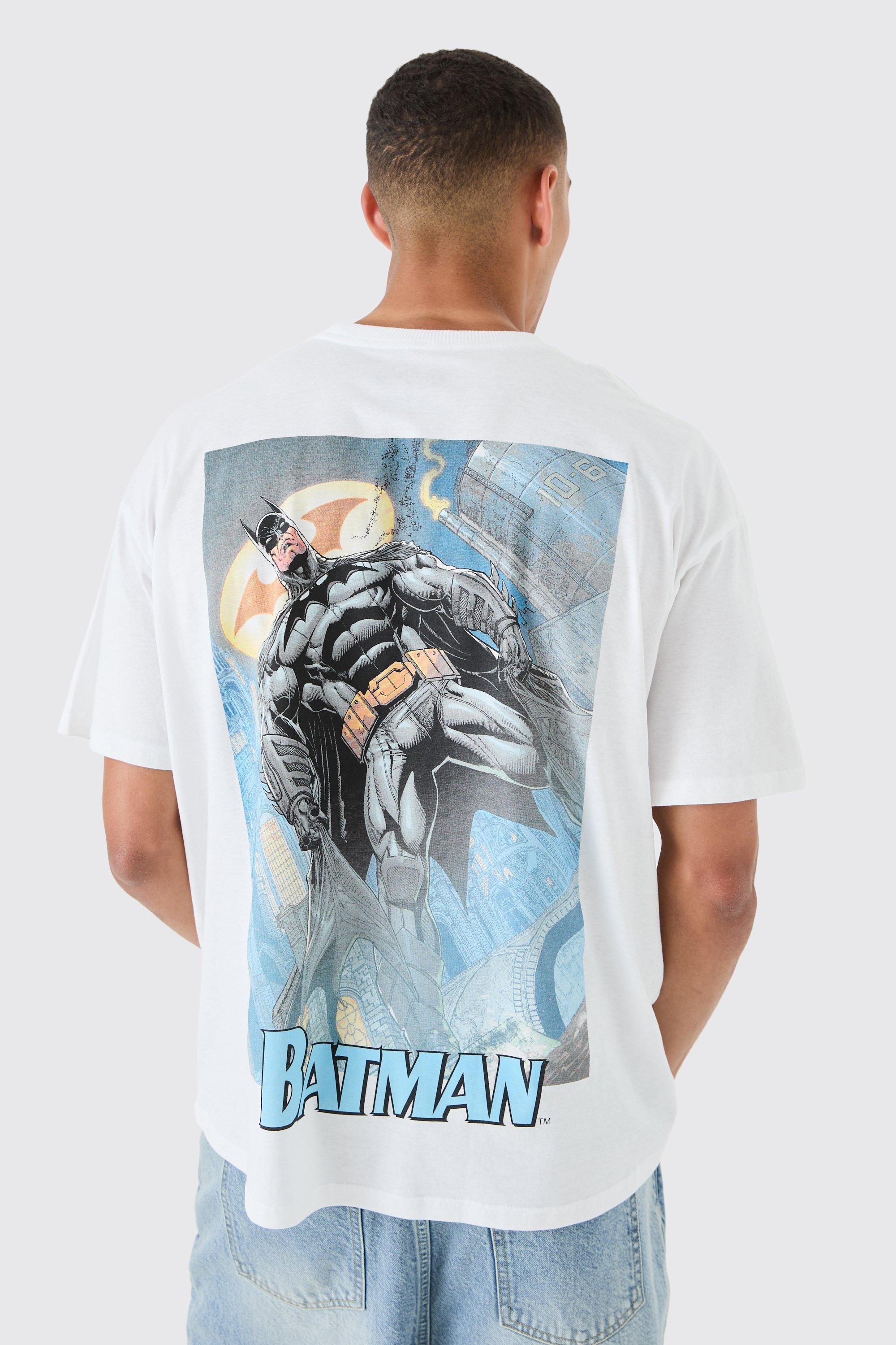 Image of Oversized Dc Batman License T-shirt, Bianco